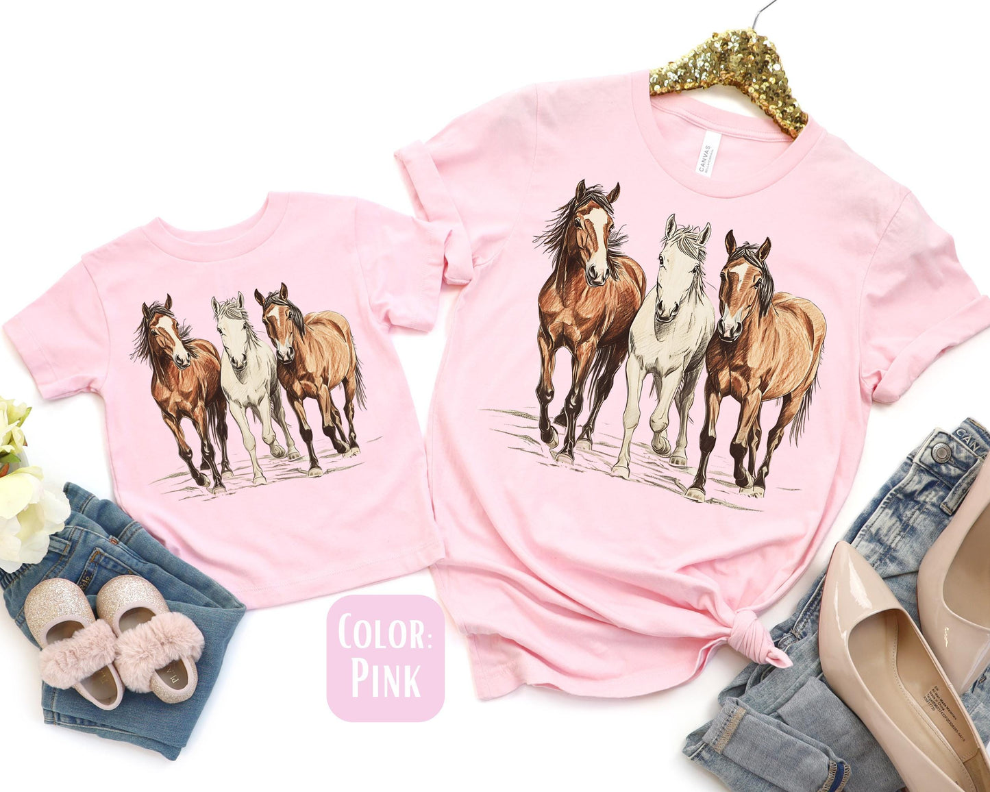 Horse Shirt, Mother's Day Gift, Horse Mommy and Me Shirt, Western Mama Mini Shirts, Mama Mini Outfit, Horse Gifts, Cowgirl Shirt