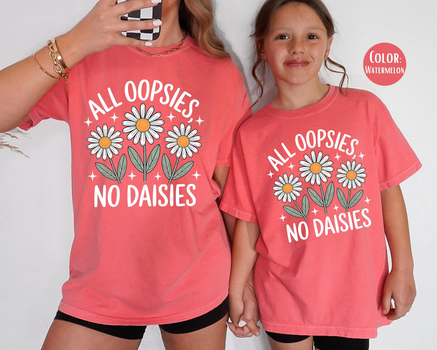 Comfort Colors® All Oopsies No Daisies Shirt, Girls Daisy Shirts, Cute Preppy Floral Shirts, Boho Daisy Girl Shirts