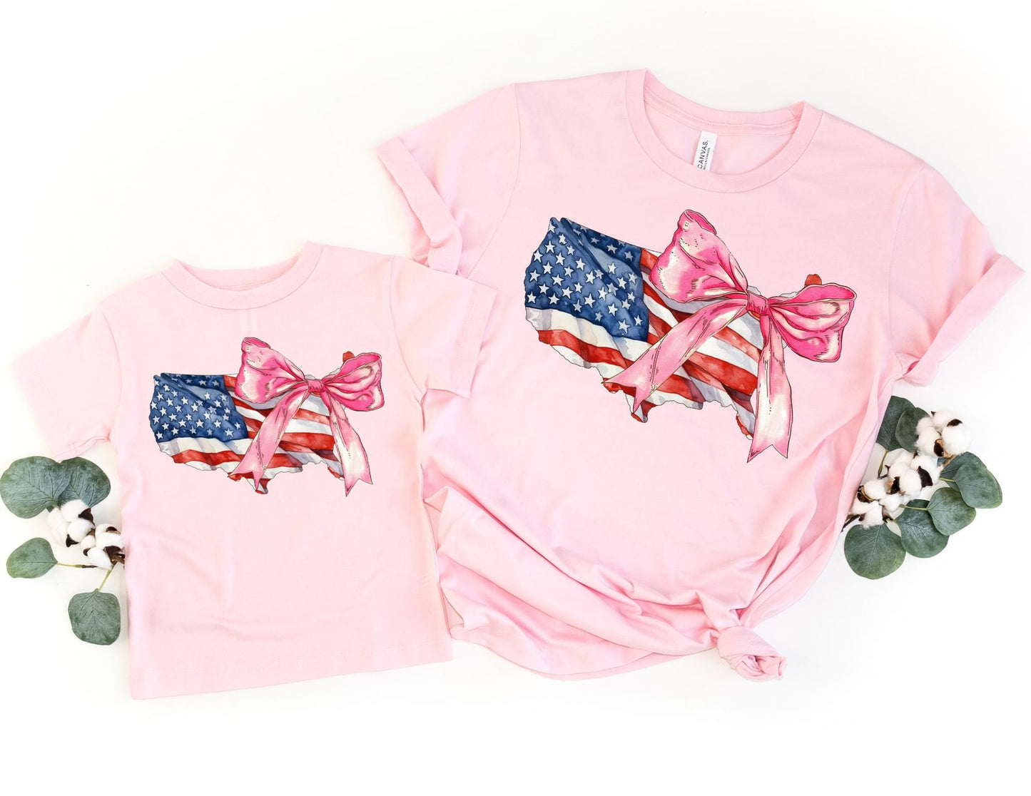 USA Bow Mommy and Me Shirts, Mom Daughter 4th of July Tees, Mommy and me 4th of July, Matching Mom and Baby, Gift for Her