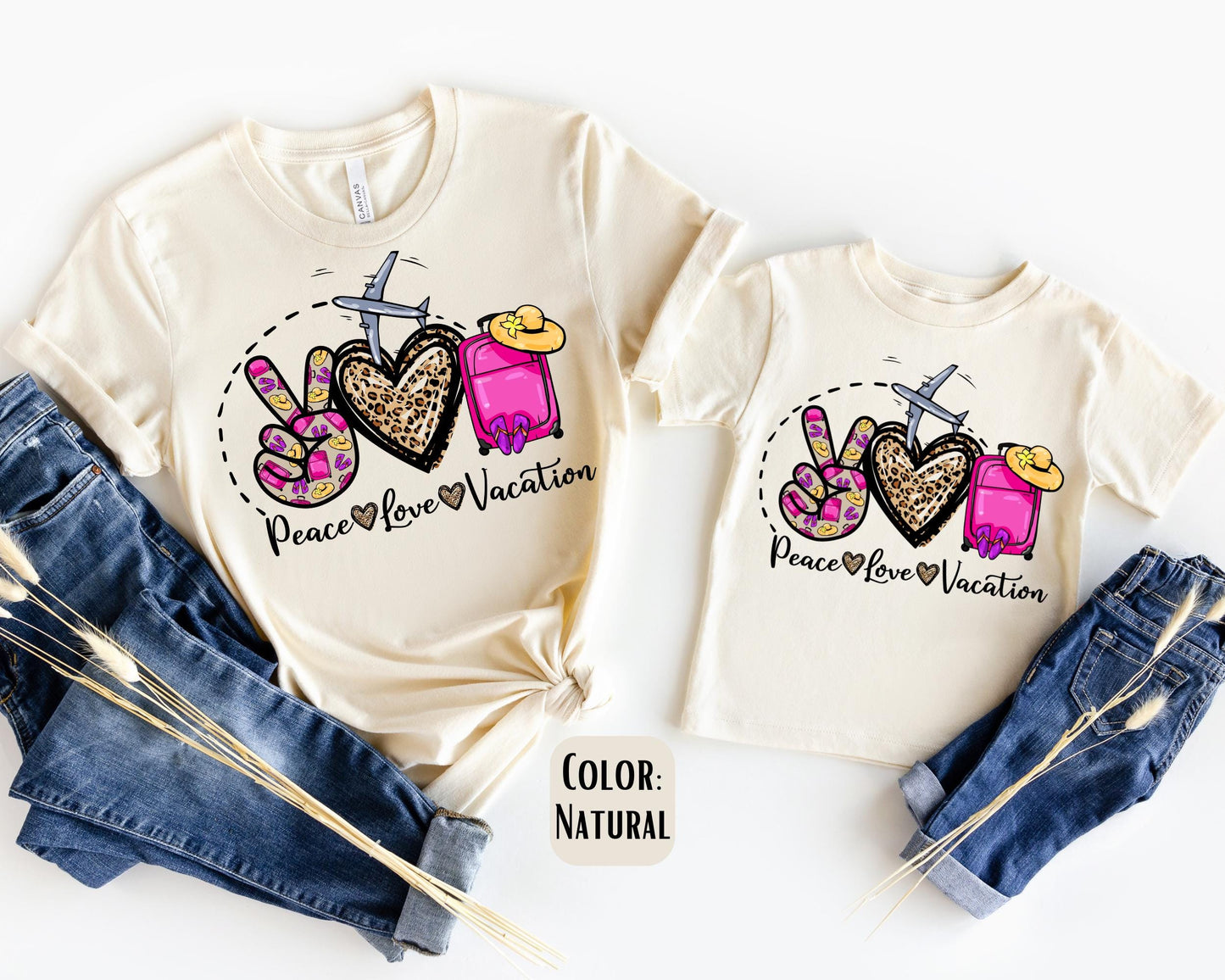 Peace Love Vacation Mama and Mini Shirts, Vacation Mommy and Me tshirts, Family Shirts, Mama Mini Set, Mama Mini Outfit, Mother's Day