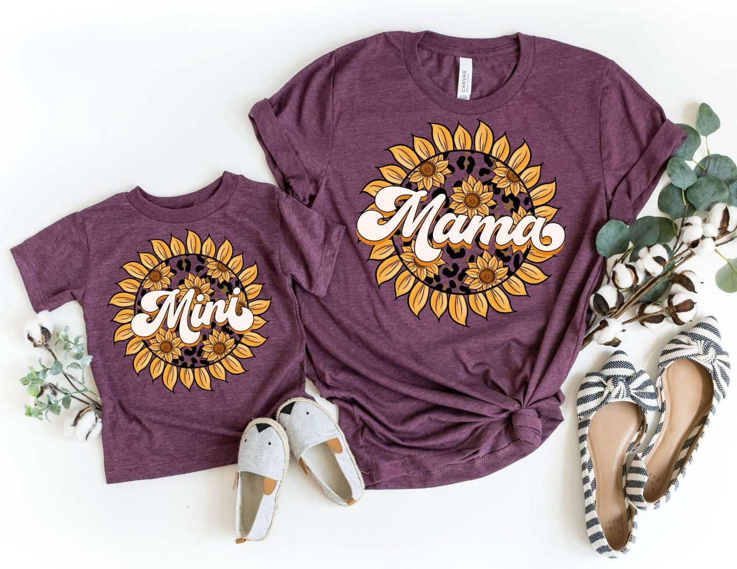 Mama Mini Sunflower Shirt, Matching Mommy and Me Sunflower Tee, Mother Daughter Shirts, Mama Mini Set, Mama Mini Outfit