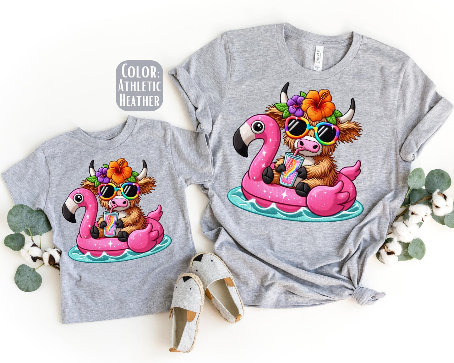 Mama Mini Summer Cow Shirt, Mother's Day Gift, Matching Mommy and Me, Matching Summer Shirts, Mother Daughter, Mama Mini Summer Outfit