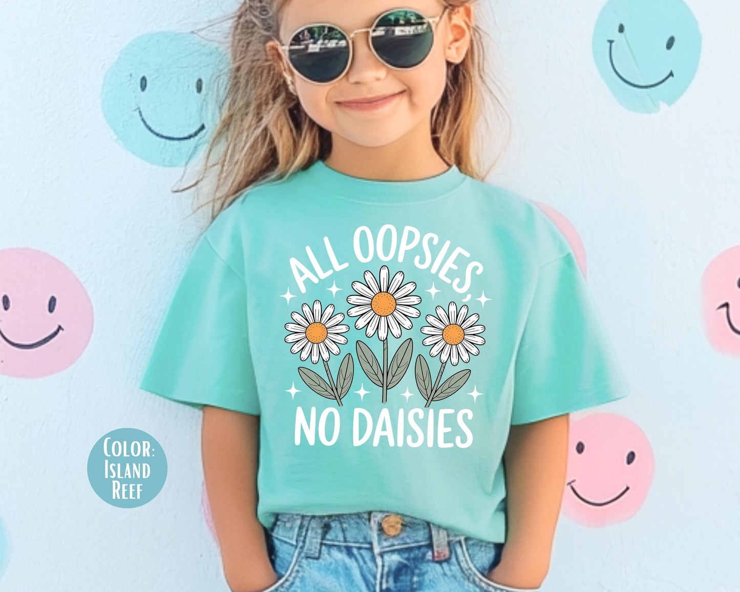 Comfort Colors® All Oopsies No Daisies Shirt, Girls Daisy Shirts, Cute Preppy Floral Shirts, Boho Daisy Girl Shirts