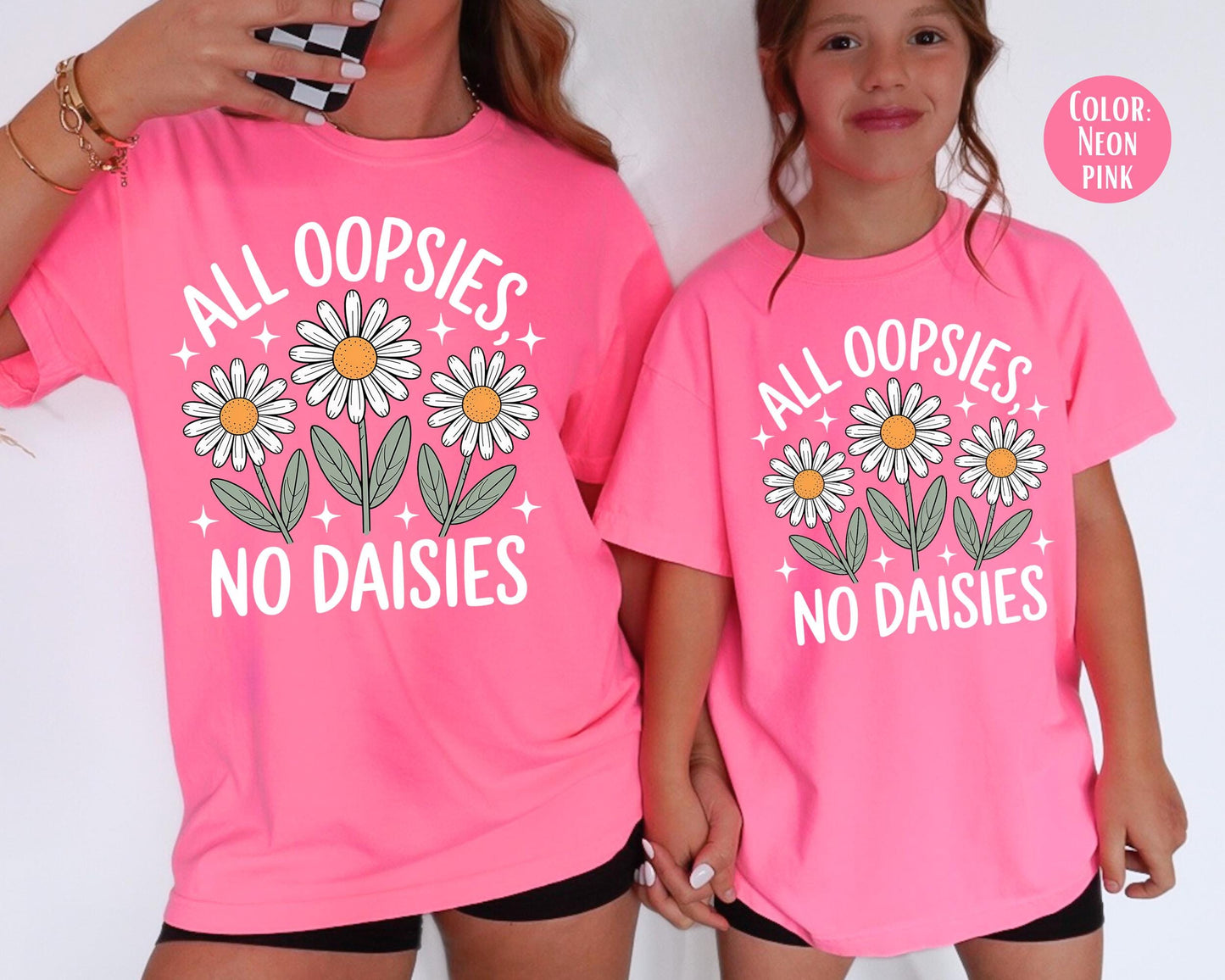 Comfort Colors® All Oopsies No Daisies Shirt, Girls Daisy Shirts, Cute Preppy Floral Shirts, Boho Daisy Girl Shirts