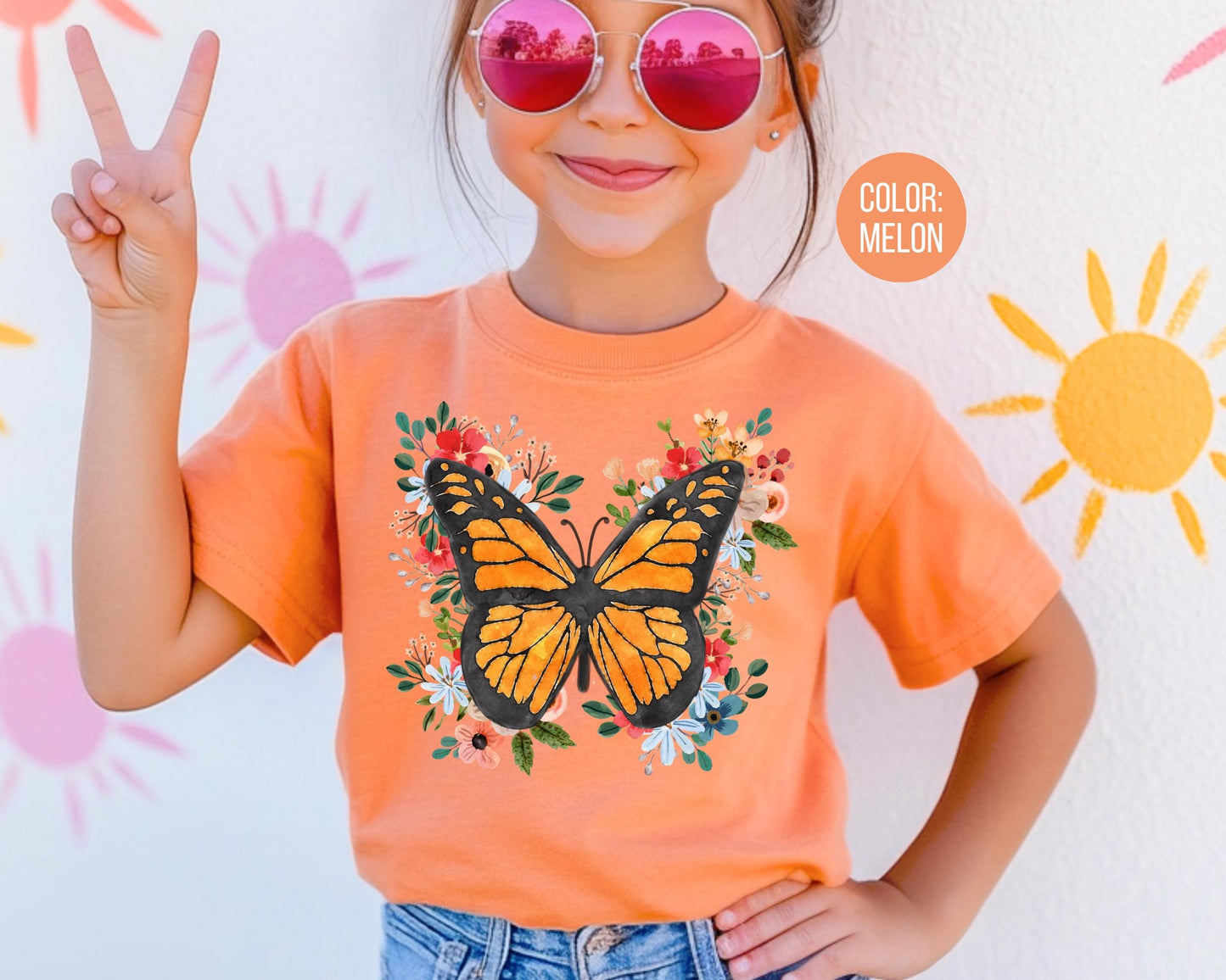 Comfort Colors® Mama Mini Floral Butterfly Shirt, Matching Mommy and Me Butterfly Tees, Mother Daughter Shirts, Mothers Day Gift