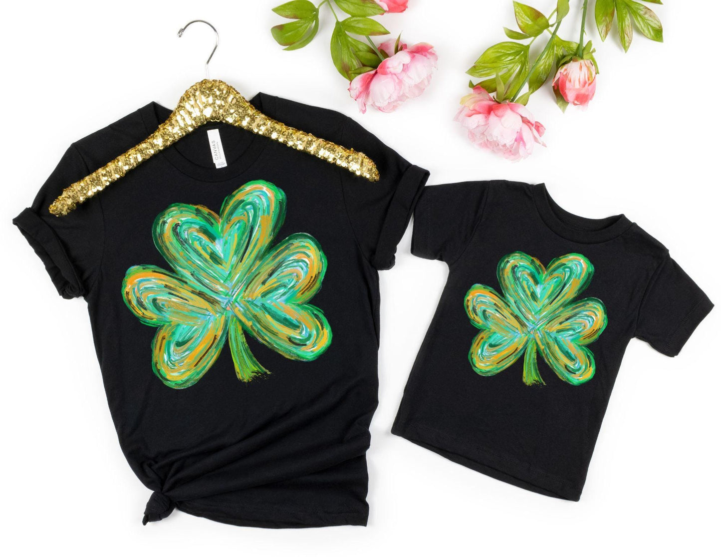 Colorful Clover Shirt, Clover Mommy and Me Matching St Patricks Shirts Mama and Mini Shirts Family Shirts for St Patricks Day