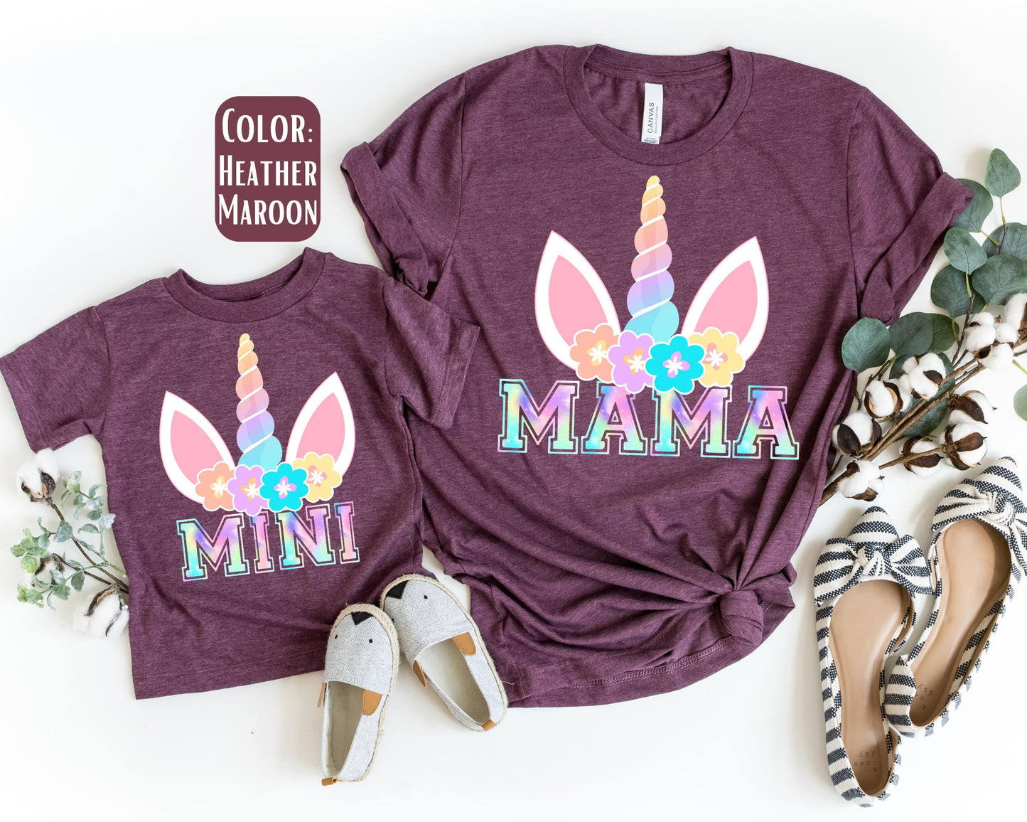 Mama Mini Rainbow Unicorn Shirt, Mother's Day Gift, Matching Mommy and Me Unicorn Tee, Mother Daughter Shirts, Mama Mini Outfit
