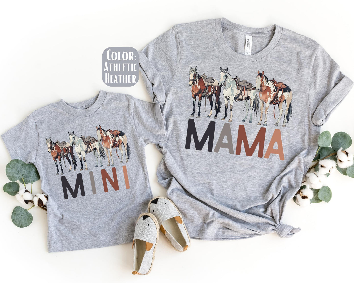 Mama Mini Horse Shirt, Mother's Day Gift, Matching Mommy and Me Western Tee, Western Mommy and Me Shirts, Mama Mini Outfit