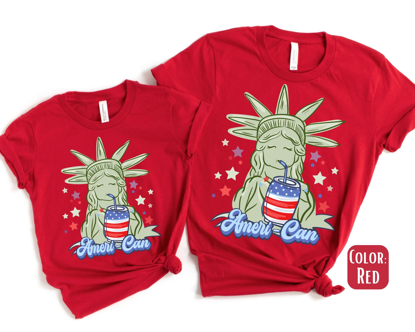 Mama Mini Statue of Liberty American Shirt, Mother's Day Gift, Matching Mommy and Me July 4th Tee, Mother Daughter, America Shirts