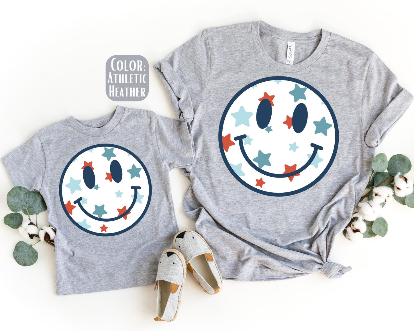 4th of July Smiley Face Mama and Mini Shirts, July 4th Mommy and Me tshirts, 4th of July Shirts, Mama Mini Set, Mama Mini Outfit