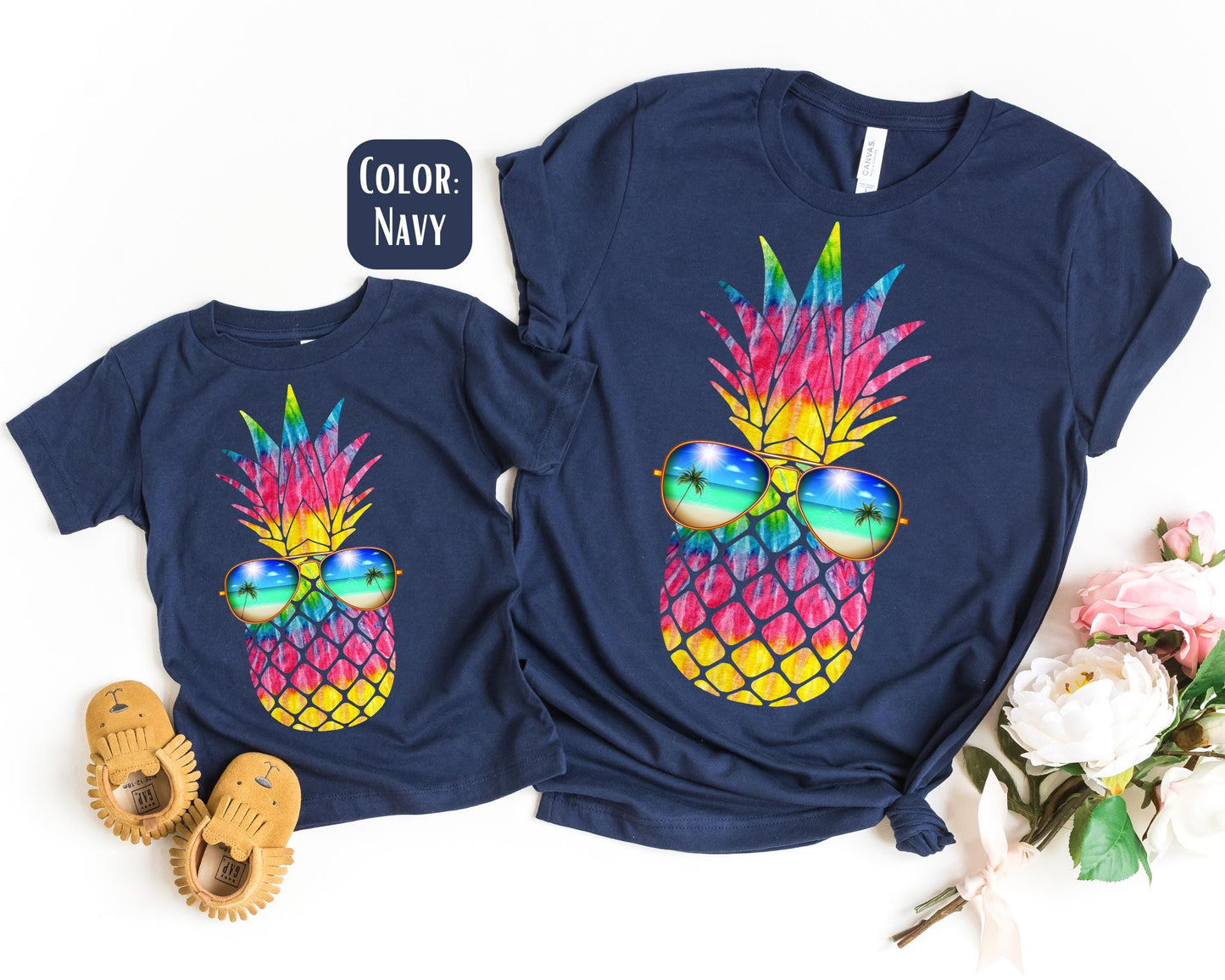 Pineapple Beach Mama and Mini Shirts, Pineapple Mommy and Me tshirts, Beach Vacation Shirts, Mama Mini Set, Mama Mini Outfit, Mother's Day