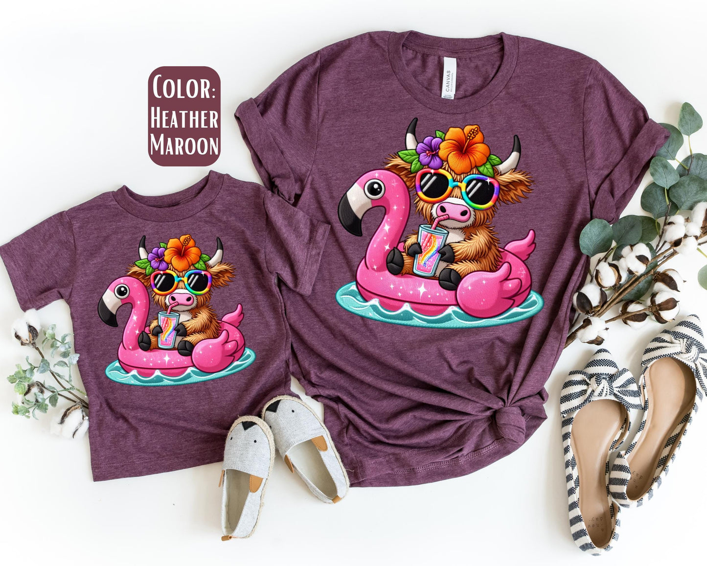 Mama Mini Summer Cow Shirt, Mother's Day Gift, Matching Mommy and Me, Matching Summer Shirts, Mother Daughter, Mama Mini Summer Outfit
