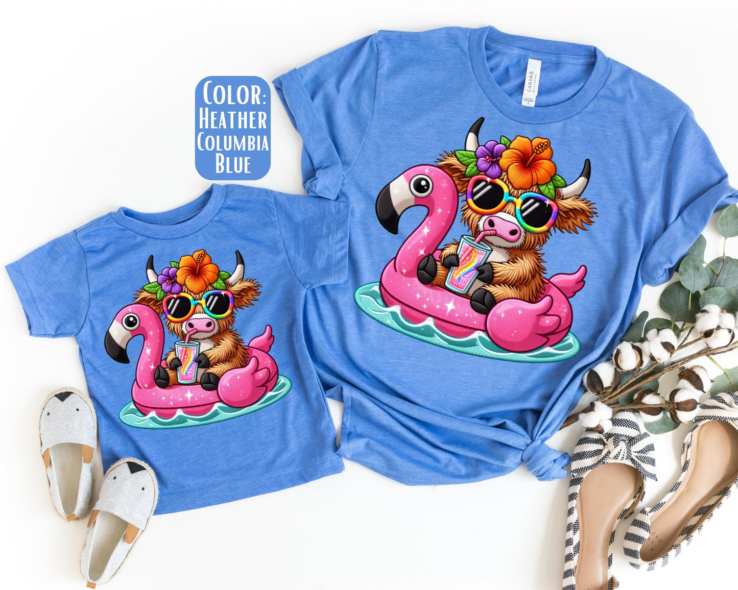 Mama Mini Summer Cow Shirt, Mother's Day Gift, Matching Mommy and Me, Matching Summer Shirts, Mother Daughter, Mama Mini Summer Outfit