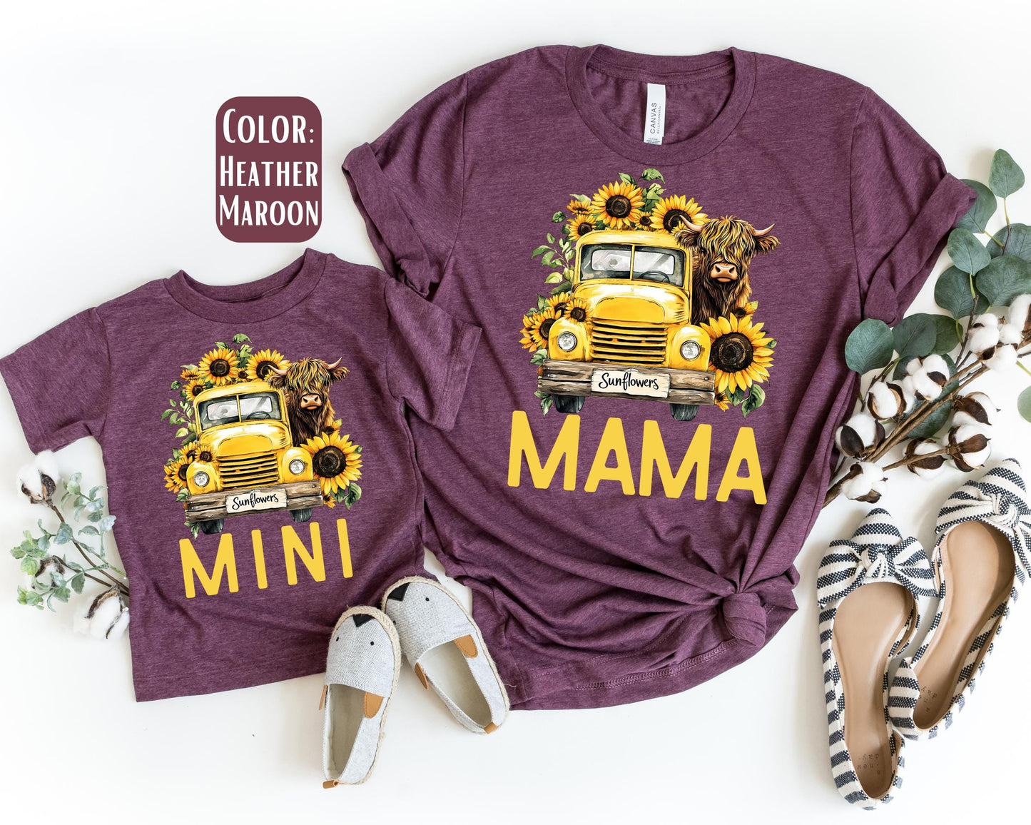 Mama Mini Sunflower Shirt, Mother's Day Gift, Matching Mommy and Me Sunflower Tee, Mother Daughter Shirts, Mama Mini Outfit