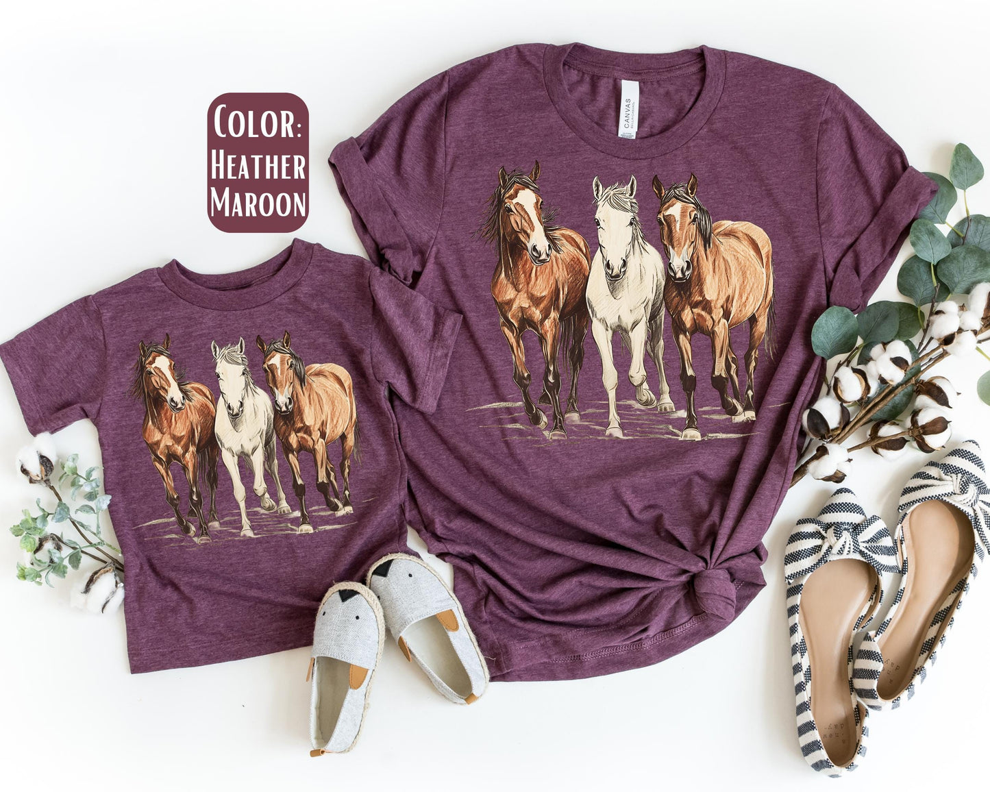 Horse Shirt, Mother's Day Gift, Horse Mommy and Me Shirt, Western Mama Mini Shirts, Mama Mini Outfit, Horse Gifts, Cowgirl Shirt