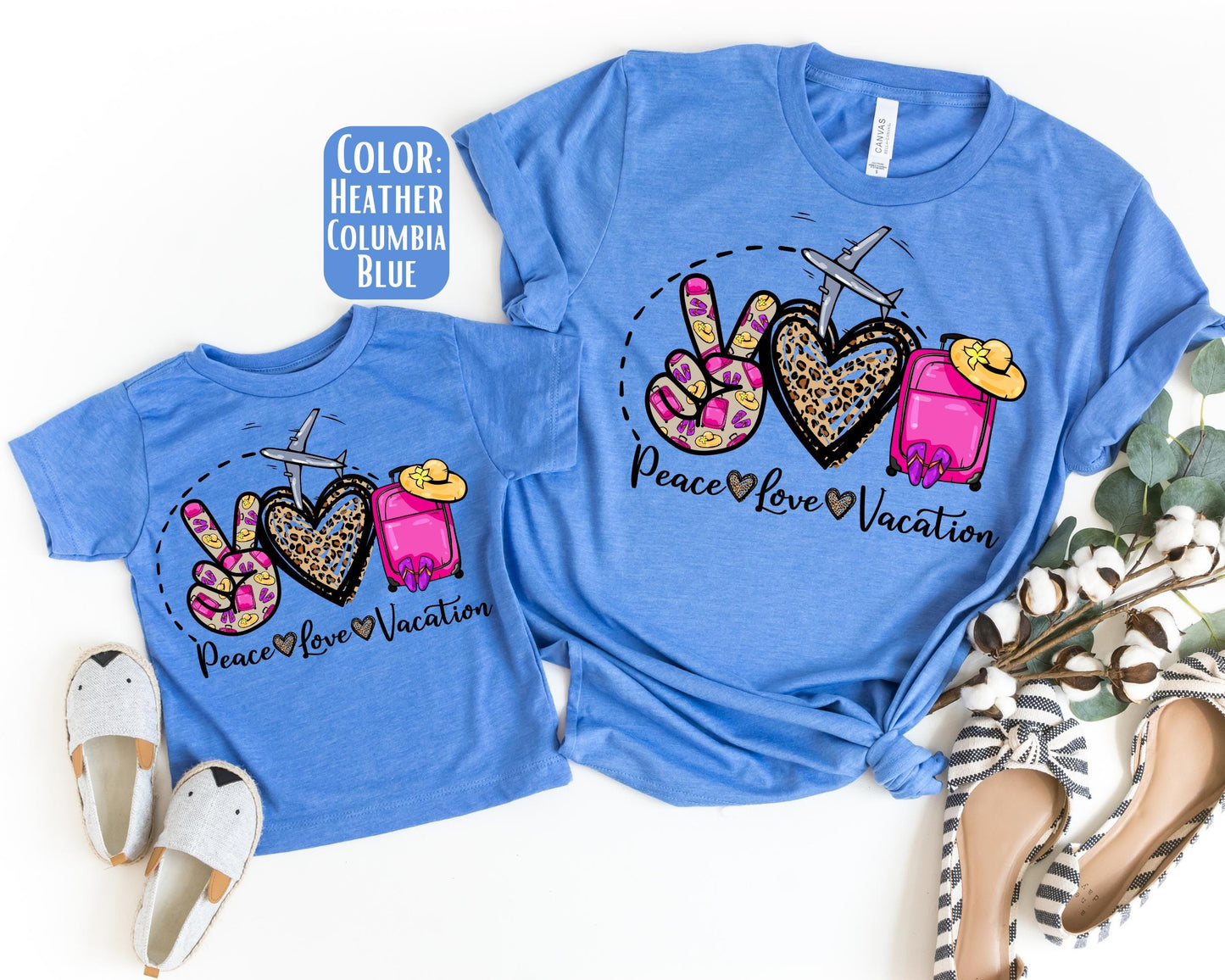 Peace Love Vacation Mama and Mini Shirts, Vacation Mommy and Me tshirts, Family Shirts, Mama Mini Set, Mama Mini Outfit, Mother's Day