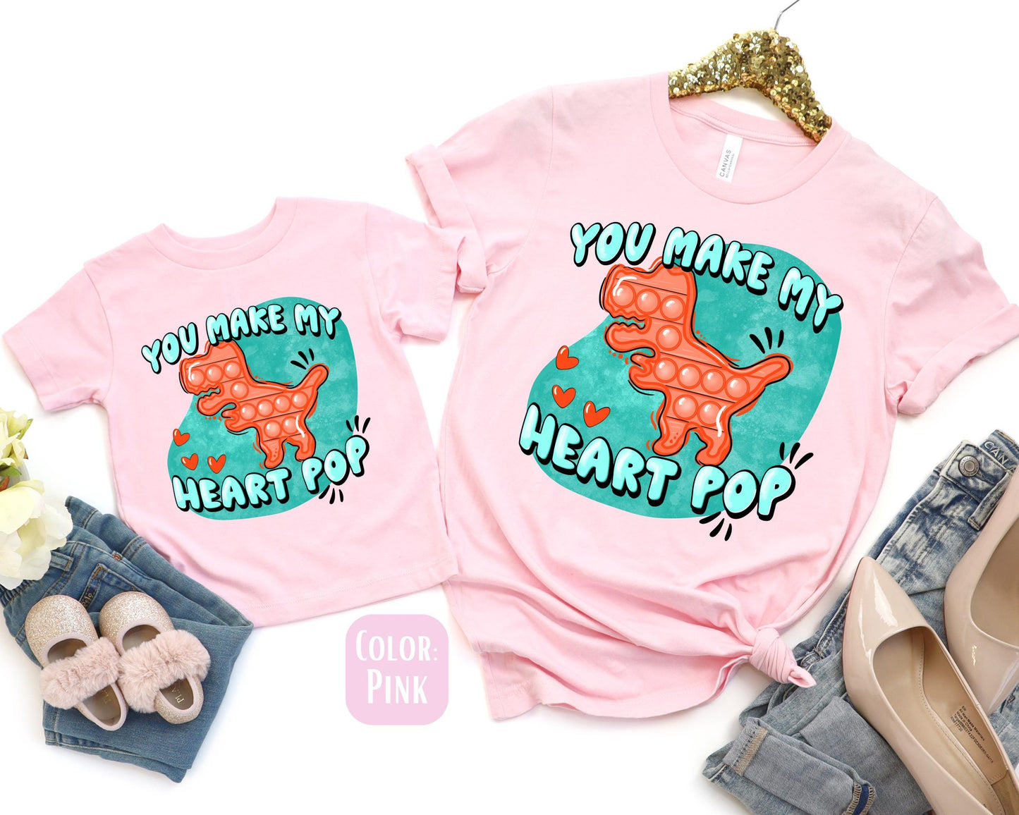 Mama Mini You Make My Heart Pop Shirt, Mother's Day Gift, Matching Mommy and Me Tee, Mother Son Shirts, Mama Mini Outfit, Mom and Boy Shirts