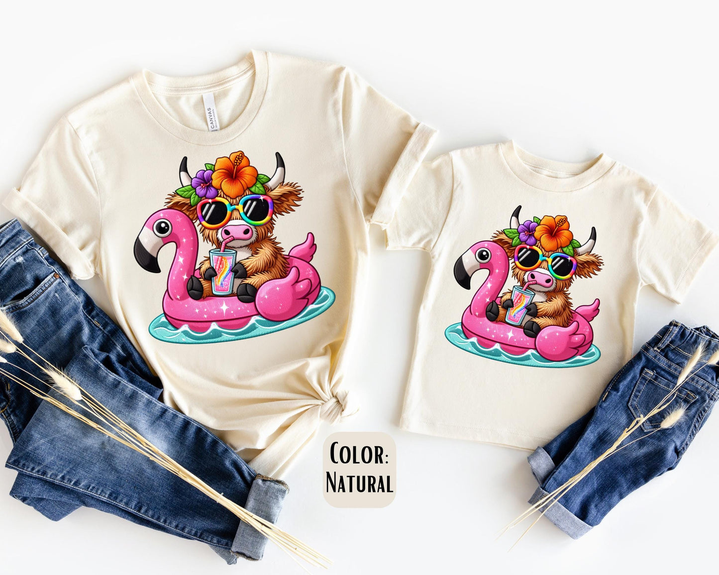 Mama Mini Summer Cow Shirt, Mother's Day Gift, Matching Mommy and Me, Matching Summer Shirts, Mother Daughter, Mama Mini Summer Outfit