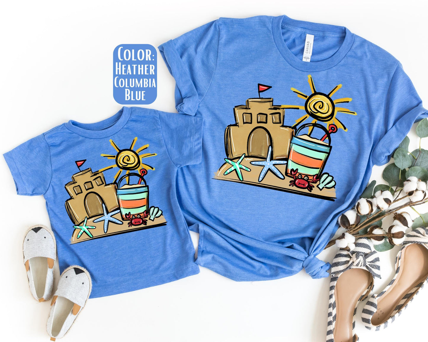Sandcastle Beach Mama and Mini Shirts, Summer Mommy and Me tshirts, Beach Vacation Shirts, Mama Mini Set, Mama Mini Outfit, Mother's Day