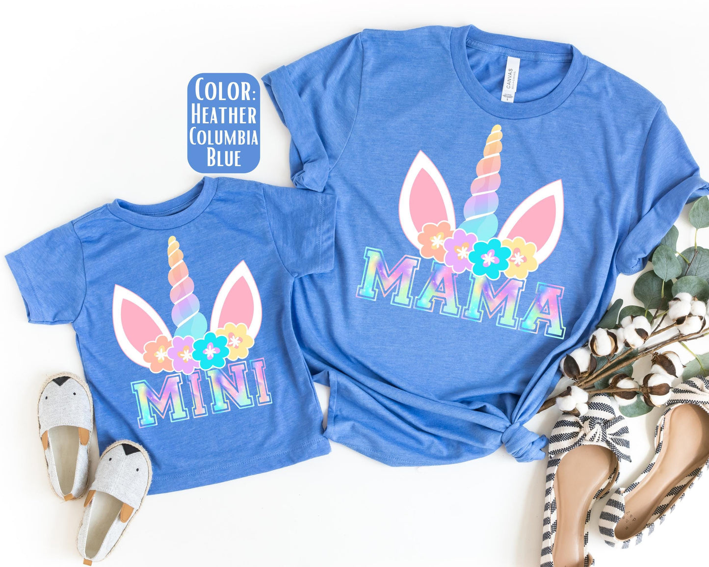 Mama Mini Rainbow Unicorn Shirt, Mother's Day Gift, Matching Mommy and Me Unicorn Tee, Mother Daughter Shirts, Mama Mini Outfit