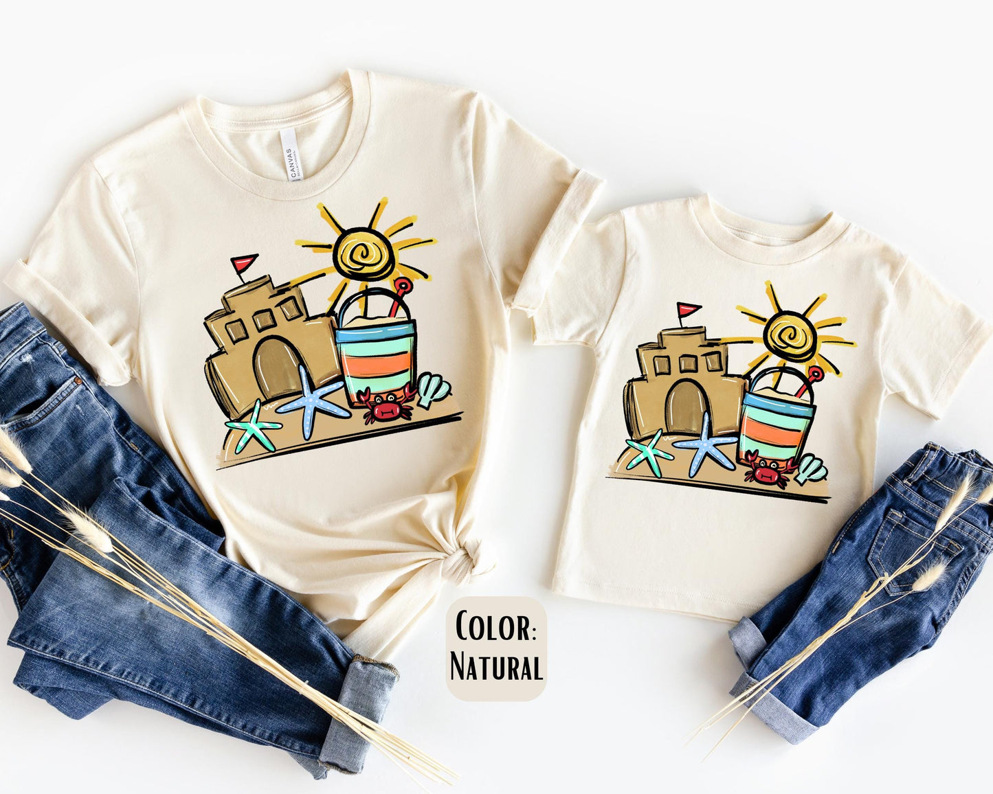 Sandcastle Beach Mama and Mini Shirts, Summer Mommy and Me tshirts, Beach Vacation Shirts, Mama Mini Set, Mama Mini Outfit, Mother's Day