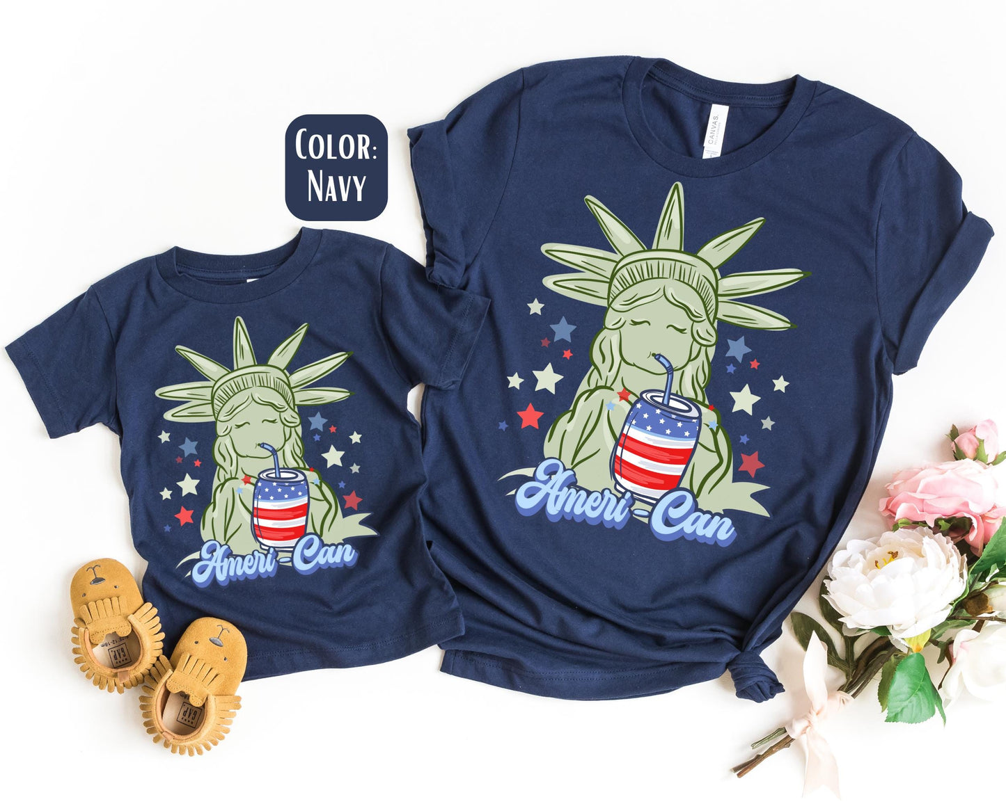 Mama Mini Statue of Liberty American Shirt, Mother's Day Gift, Matching Mommy and Me July 4th Tee, Mother Daughter, America Shirts