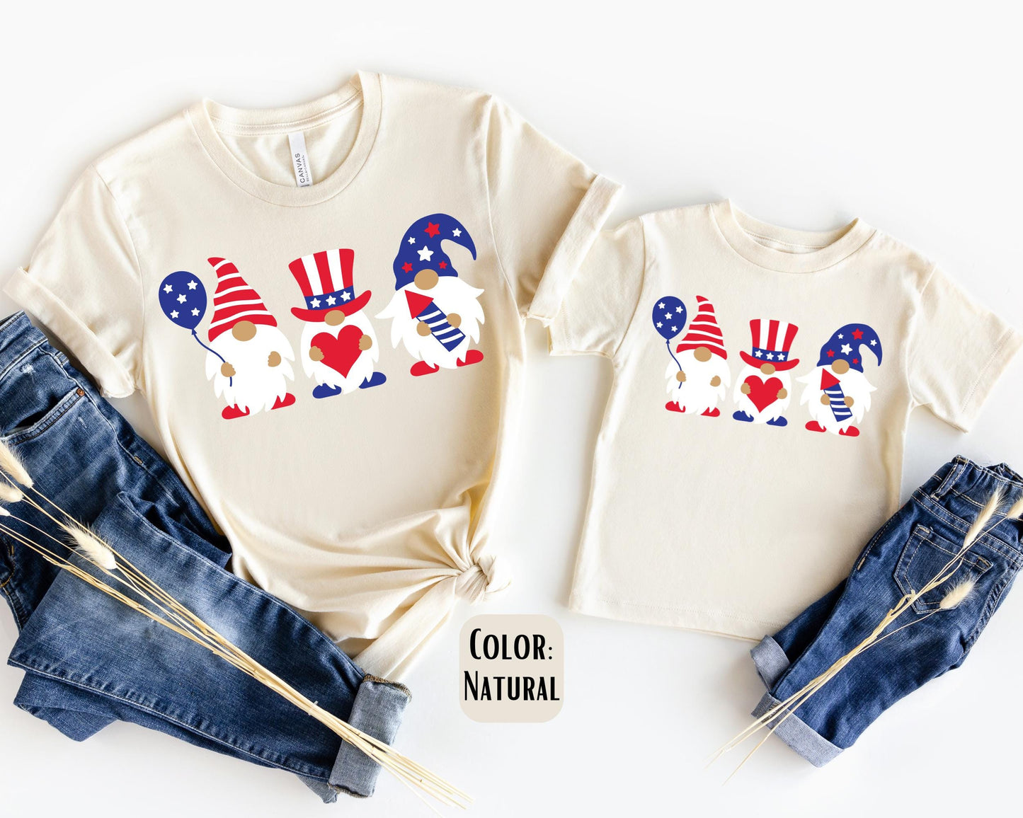 Matching July 4th Gnome Shirts, Mother's Day Gift, Matching Mommy and Me July 4th Tee, Mother Daughter, 4th of July Family Shirts