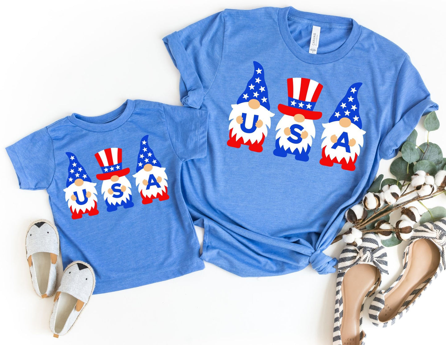 USA Gnomes Mama and Mini Shirts, Mom Daughter 4th of July Tees, Mommy and me Outfits, Matching 4th of July, America