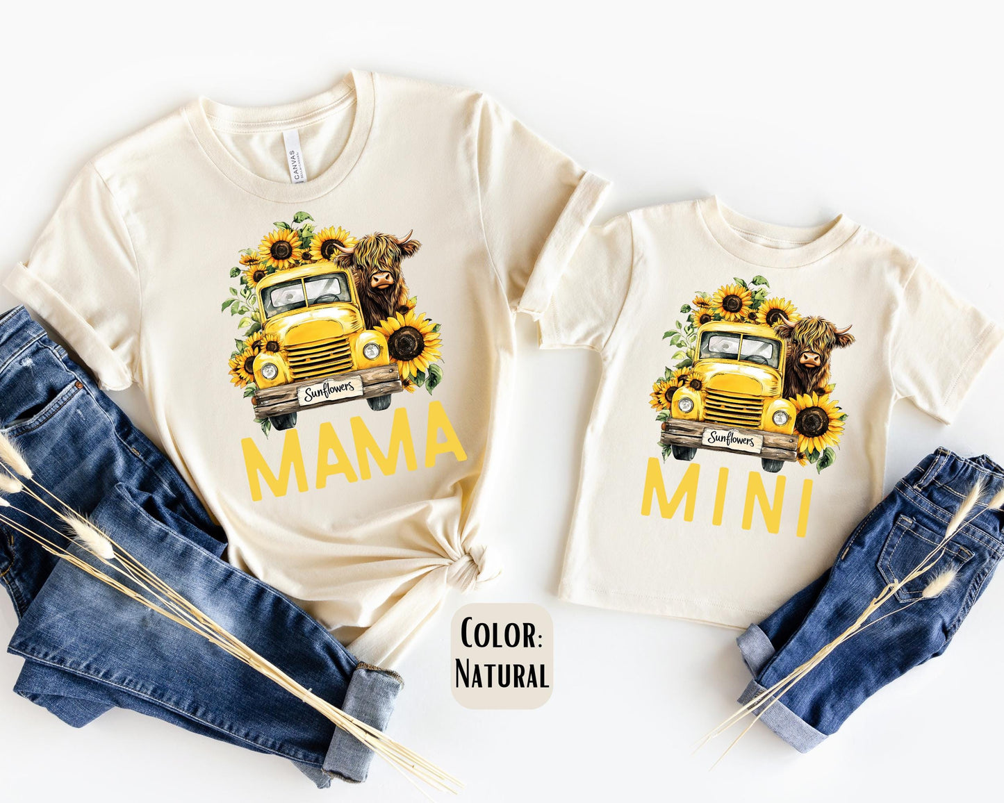 Mama Mini Sunflower Shirt, Mother's Day Gift, Matching Mommy and Me Sunflower Tee, Mother Daughter Shirts, Mama Mini Outfit