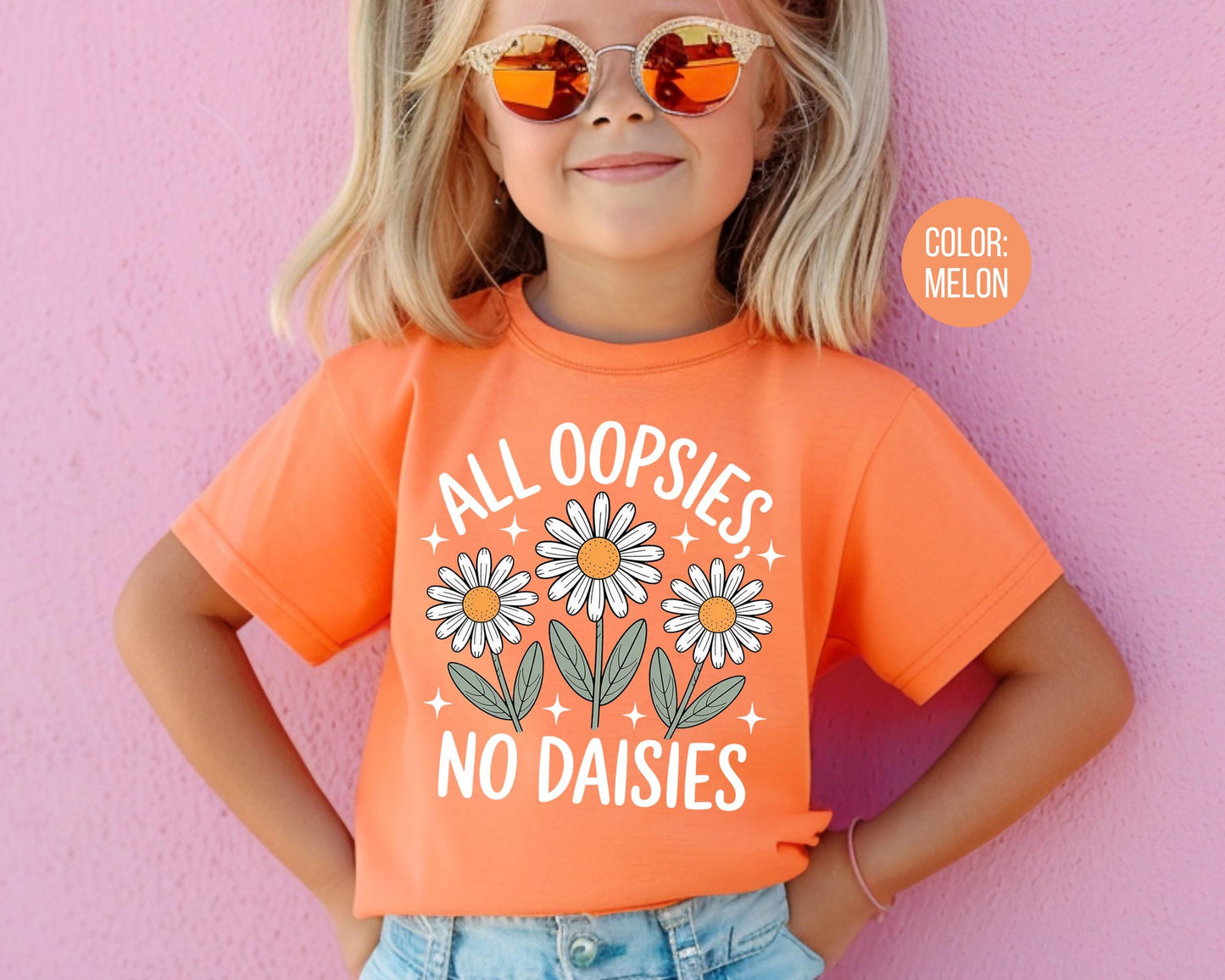 Comfort Colors® All Oopsies No Daisies Shirt, Girls Daisy Shirts, Cute Preppy Floral Shirts, Boho Daisy Girl Shirts