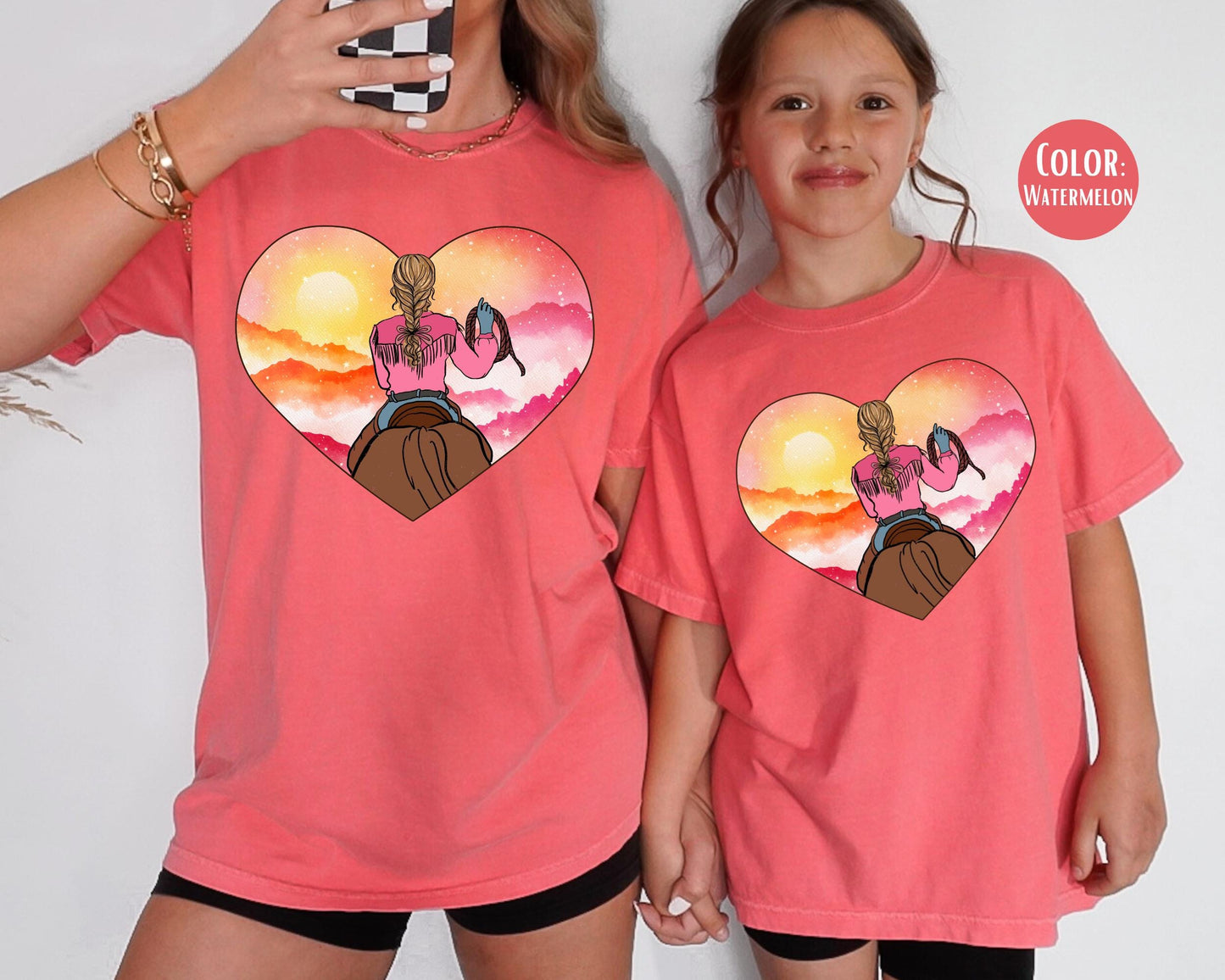 Comfort Colors® Cowgirl Western Shirt, Western Heart Shirt, Trendy Cowgirl Tee, Matching Western Shirts