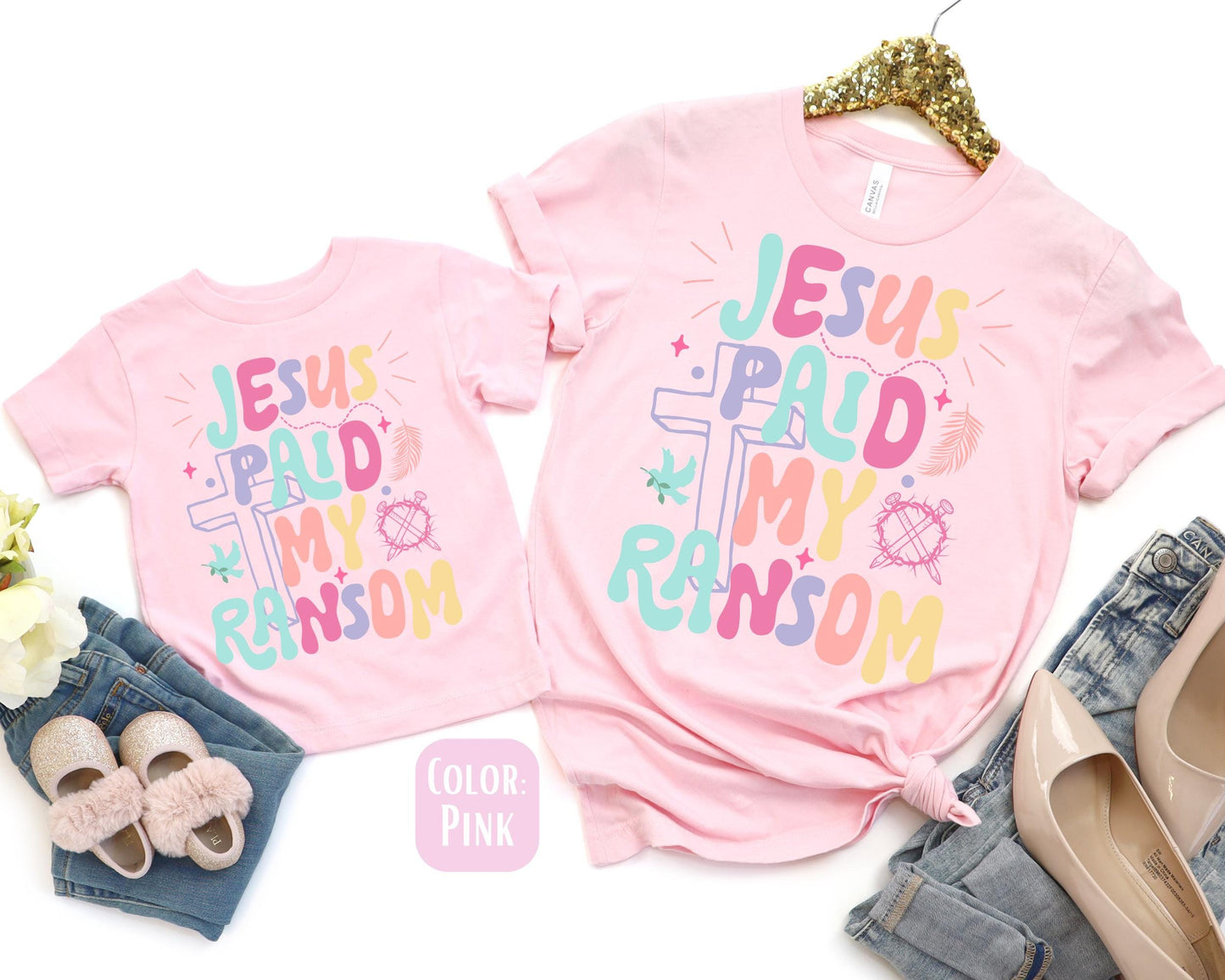 Mama Mini Jesus Paid My Ransom Shirt, Mother's Day Gift, Matching Mommy and Me Christian Shirt, Mama Mini Outfit, Mama Mini Jesus Tee
