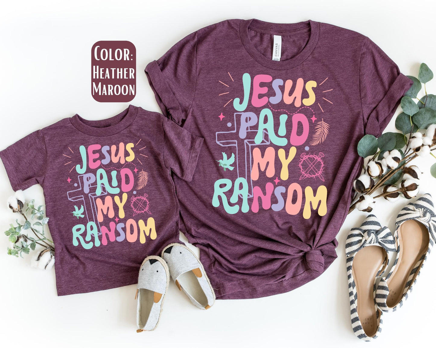 Mama Mini Jesus Paid My Ransom Shirt, Mother's Day Gift, Matching Mommy and Me Christian Shirt, Mama Mini Outfit, Mama Mini Jesus Tee