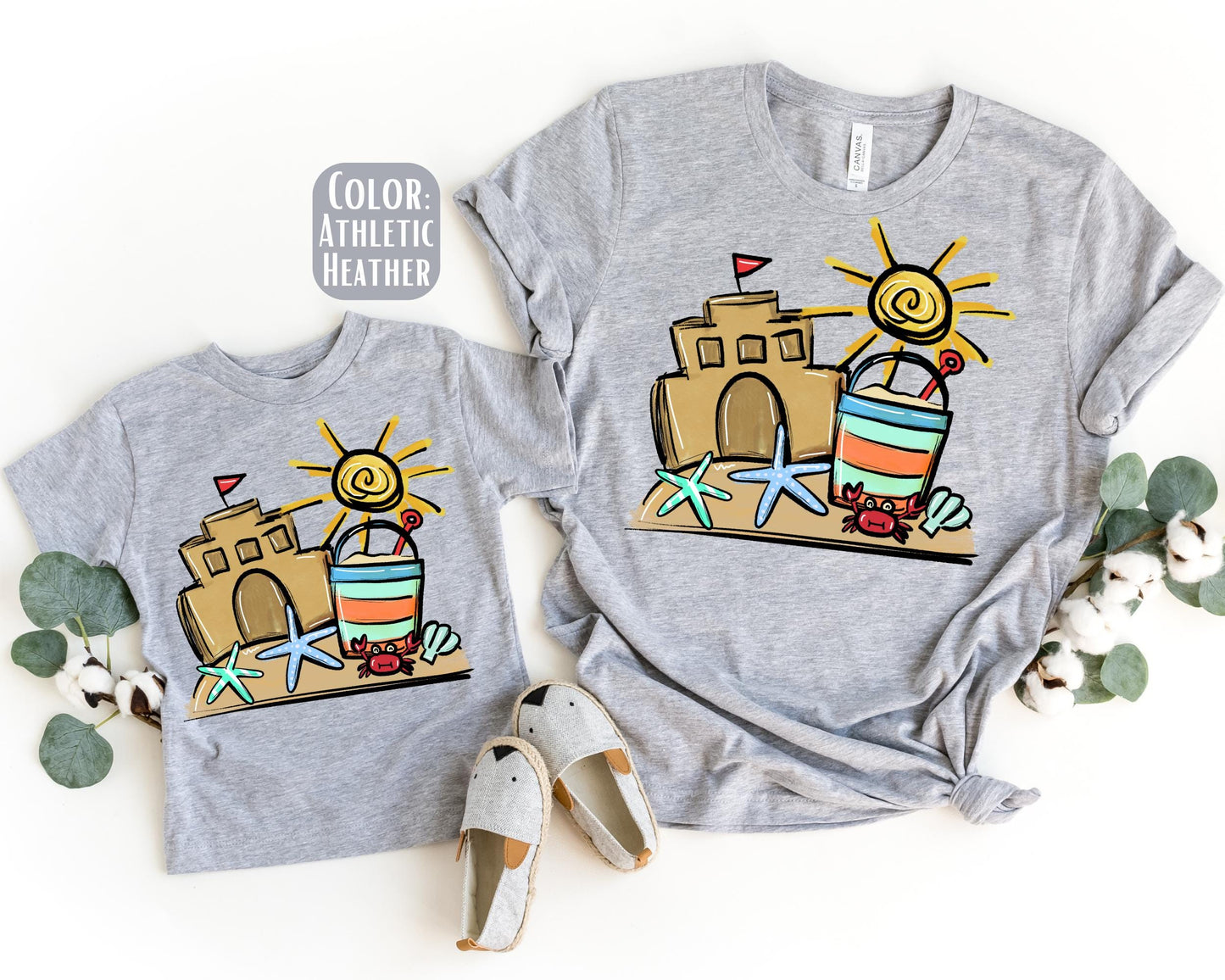 Sandcastle Beach Mama and Mini Shirts, Summer Mommy and Me tshirts, Beach Vacation Shirts, Mama Mini Set, Mama Mini Outfit, Mother's Day