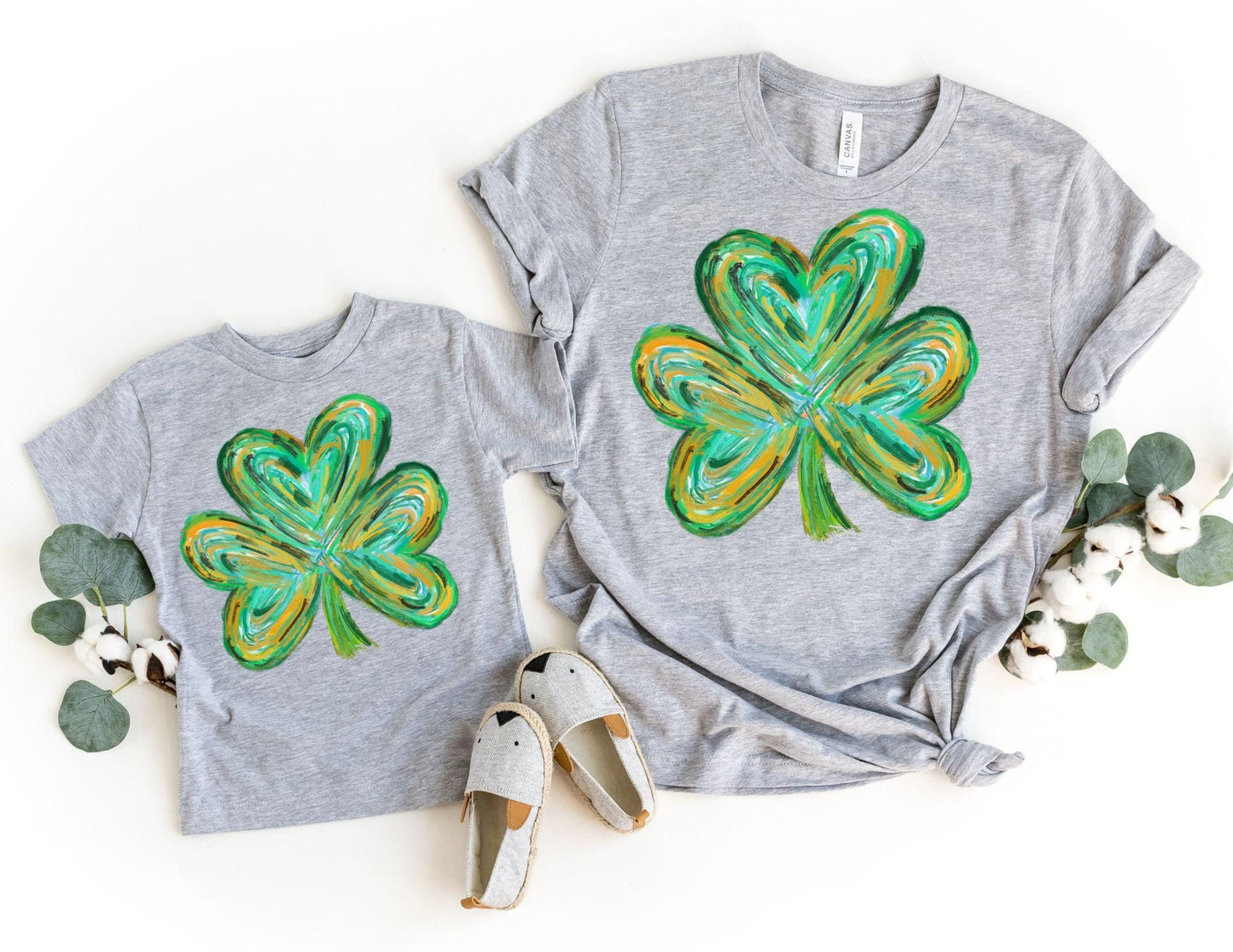Colorful Clover Shirt, Clover Mommy and Me Matching St Patricks Shirts Mama and Mini Shirts Family Shirts for St Patricks Day