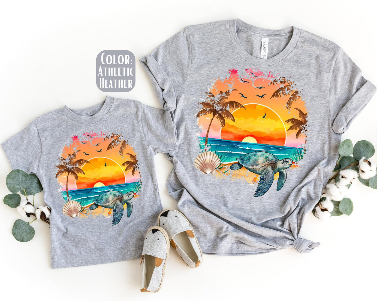 Sea Turtle Mama and Mini Shirts, Beach Mommy and Me tshirts, Beach Vacation Shirts, Mama Mini Set, Mama Mini Outfit, Mother's Day