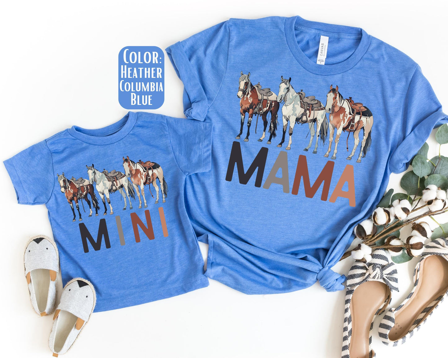 Mama Mini Horse Shirt, Mother's Day Gift, Matching Mommy and Me Western Tee, Western Mommy and Me Shirts, Mama Mini Outfit