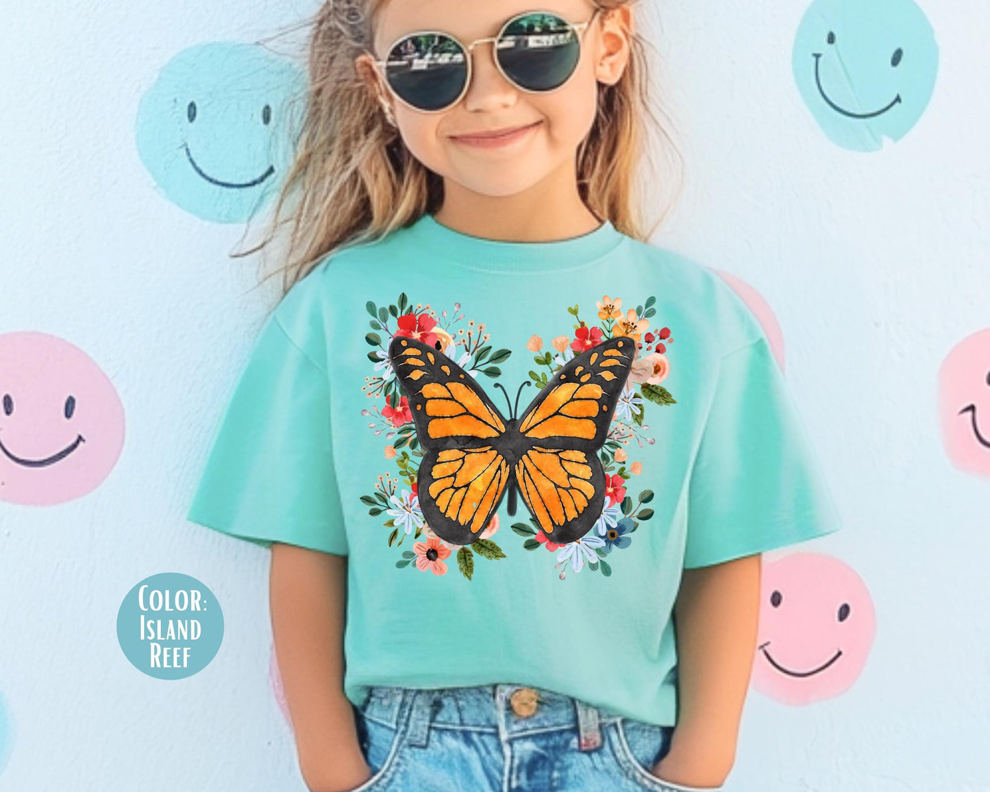 Comfort Colors® Mama Mini Floral Butterfly Shirt, Matching Mommy and Me Butterfly Tees, Mother Daughter Shirts, Mothers Day Gift