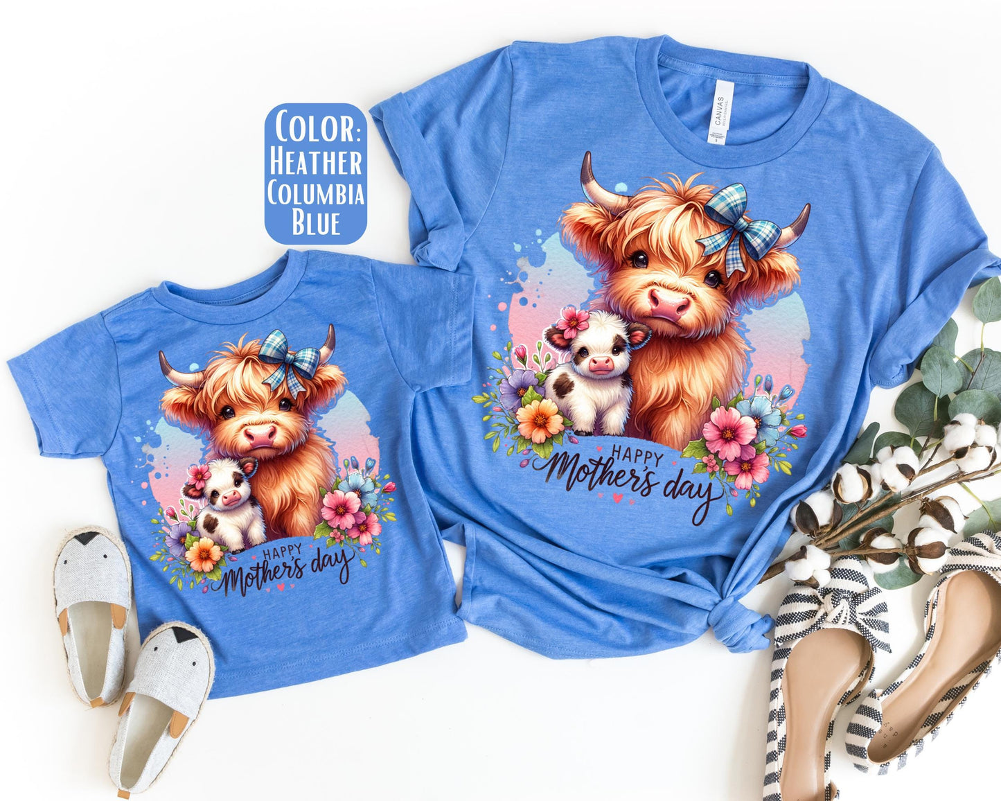 Mama Mini Cow Mother's Day Shirt, Mother's Day Gift, Matching Mommy and Me Mother's Day Cow Tee, Mama Mini Outfit, Matching Cow Shirts