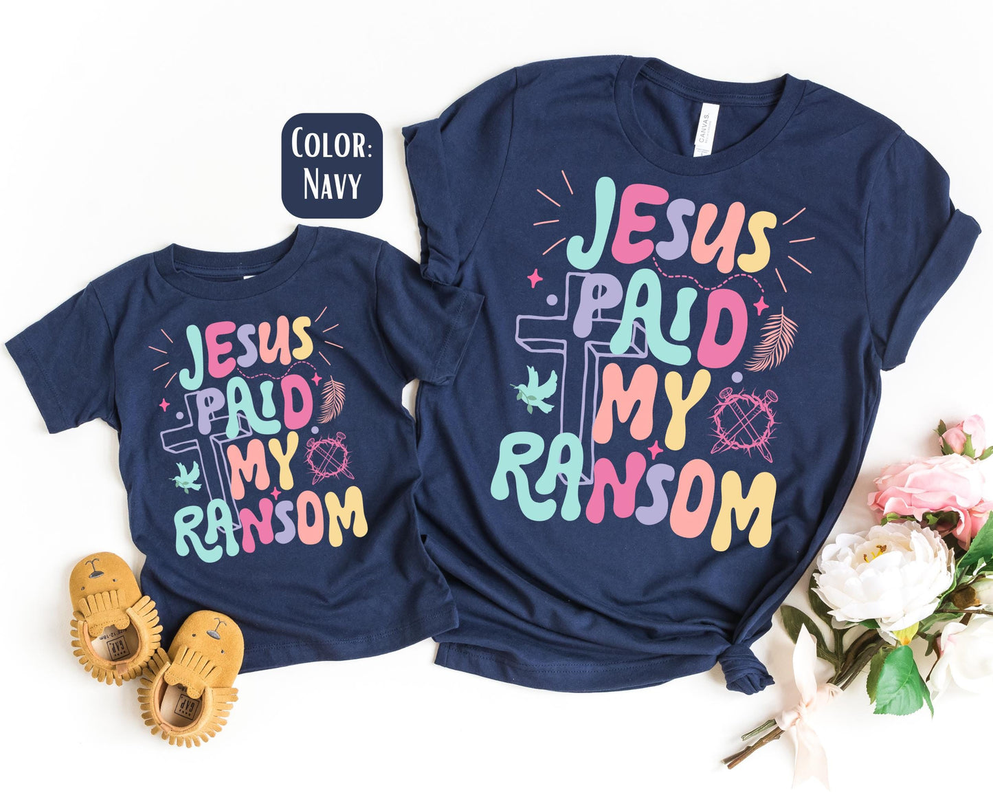 Mama Mini Jesus Paid My Ransom Shirt, Mother's Day Gift, Matching Mommy and Me Christian Shirt, Mama Mini Outfit, Mama Mini Jesus Tee