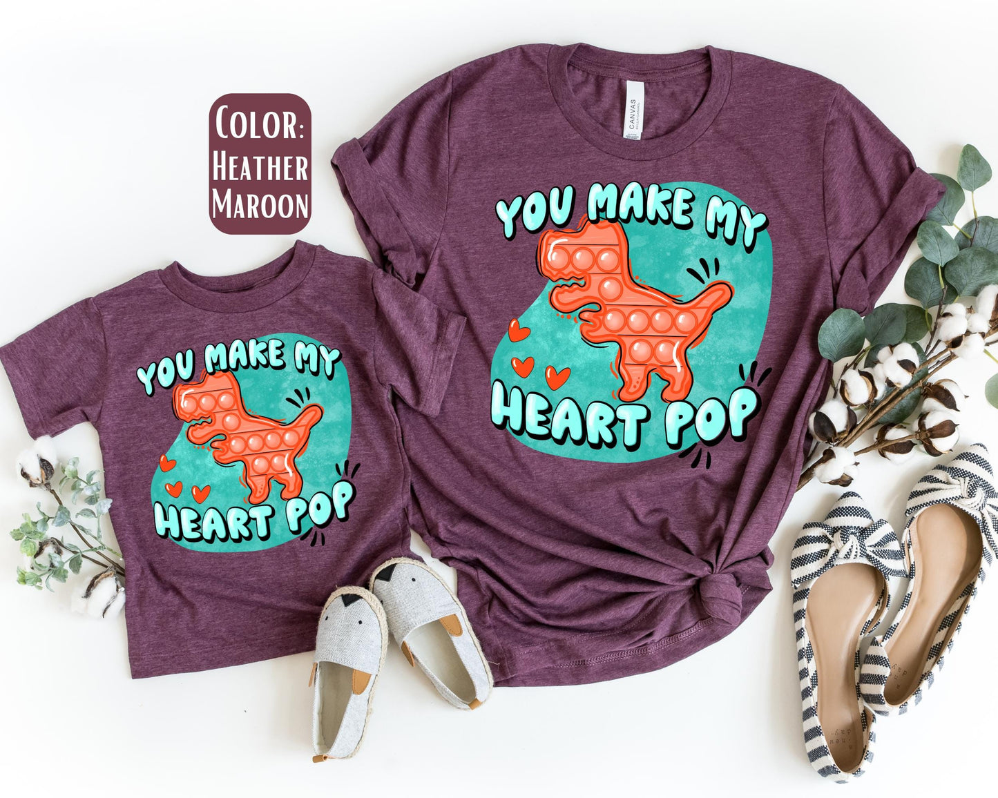 Mama Mini You Make My Heart Pop Shirt, Mother's Day Gift, Matching Mommy and Me Tee, Mother Son Shirts, Mama Mini Outfit, Mom and Boy Shirts
