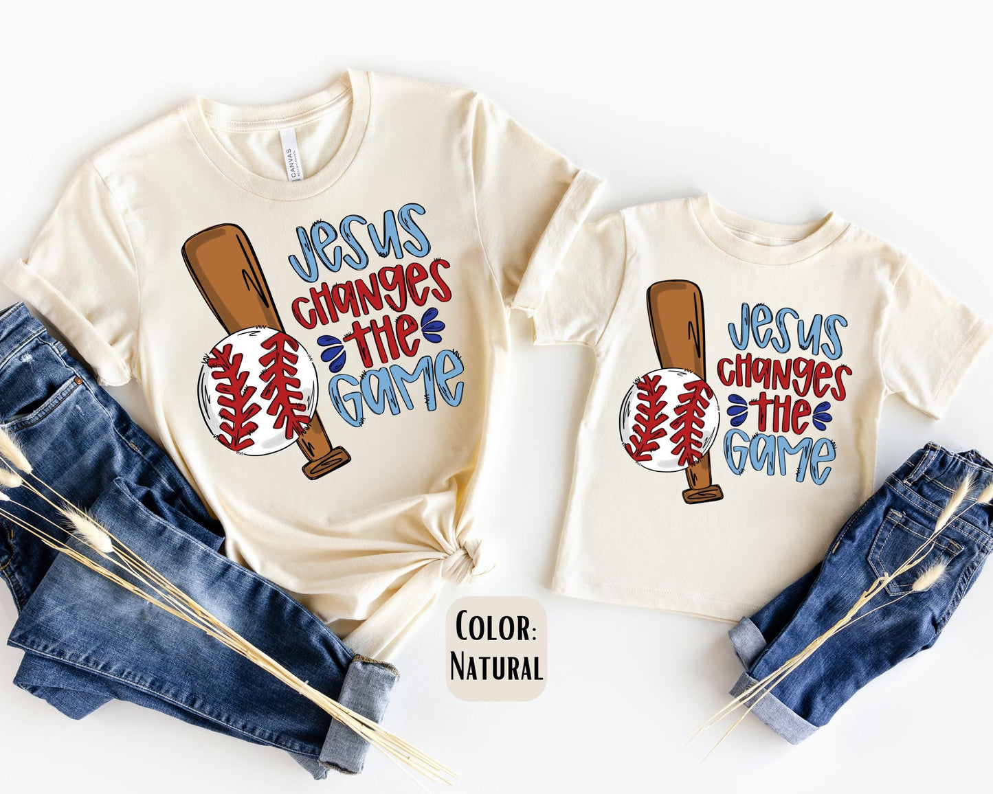Mama Mini Jesus Changes The Game Shirt, Mother's Day Gift, Matching Mommy and Me Christian Shirt, Mama Mini Outfit, Mama Mini Jesus Tee