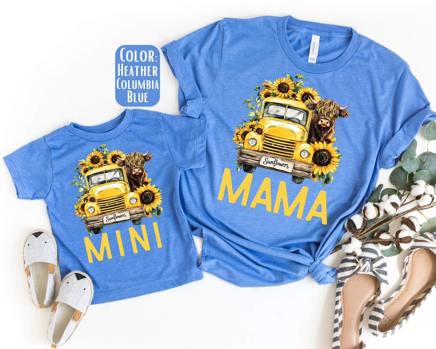 Mama Mini Sunflower Shirt, Mother's Day Gift, Matching Mommy and Me Sunflower Tee, Mother Daughter Shirts, Mama Mini Outfit