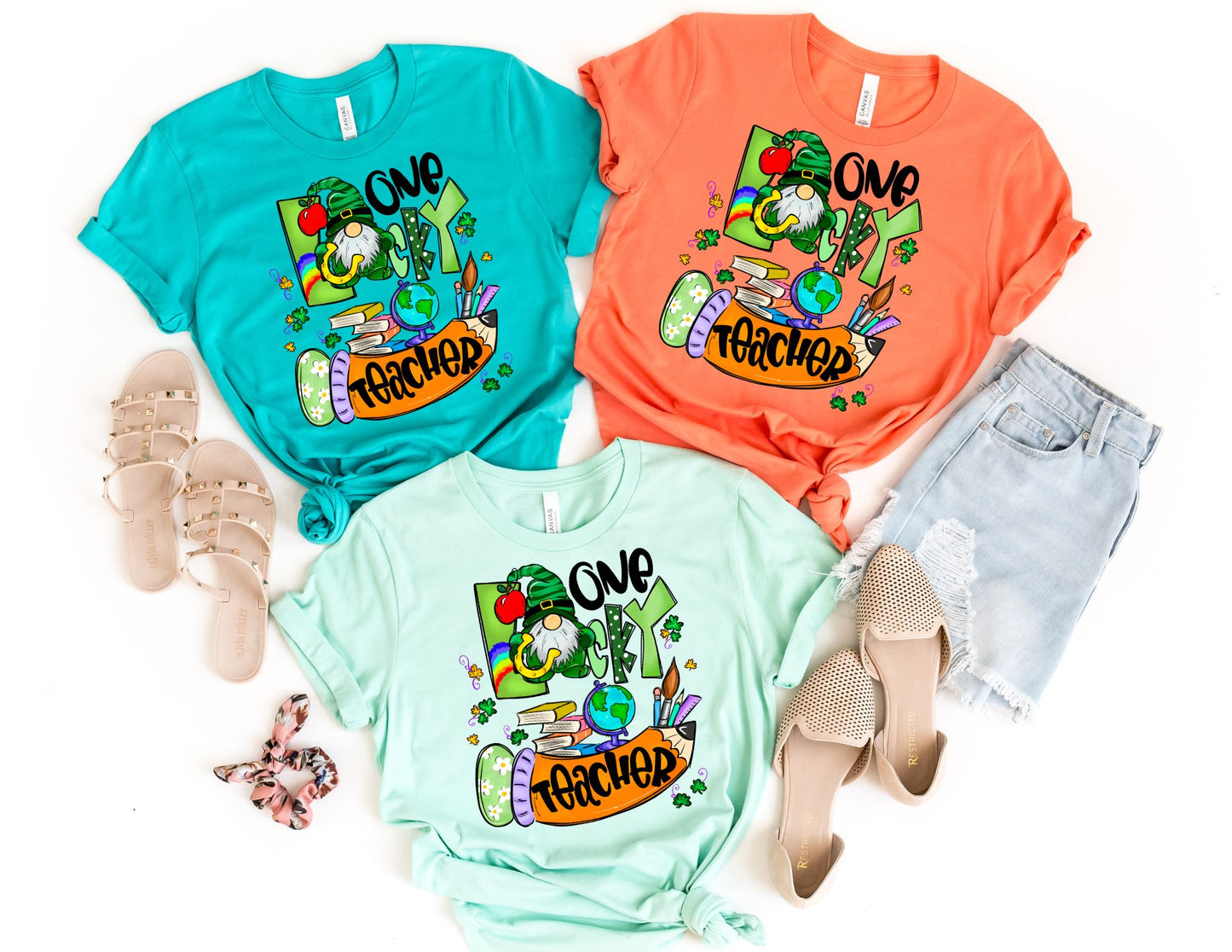One Lucky Teacher Gnome Shirt - St Patricks Day Teacher Shirt