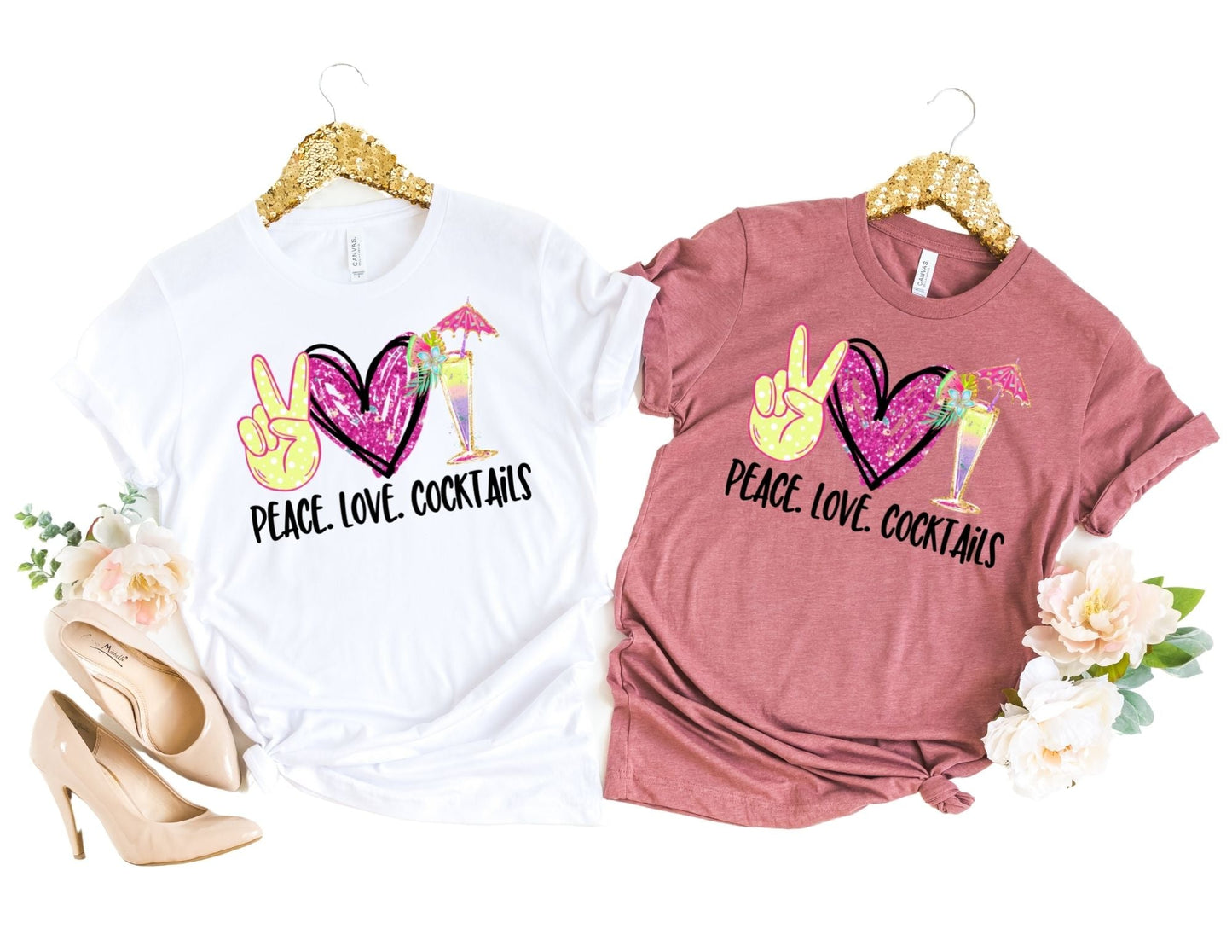 Peace Love Cocktails Shirt - Summer Shirt