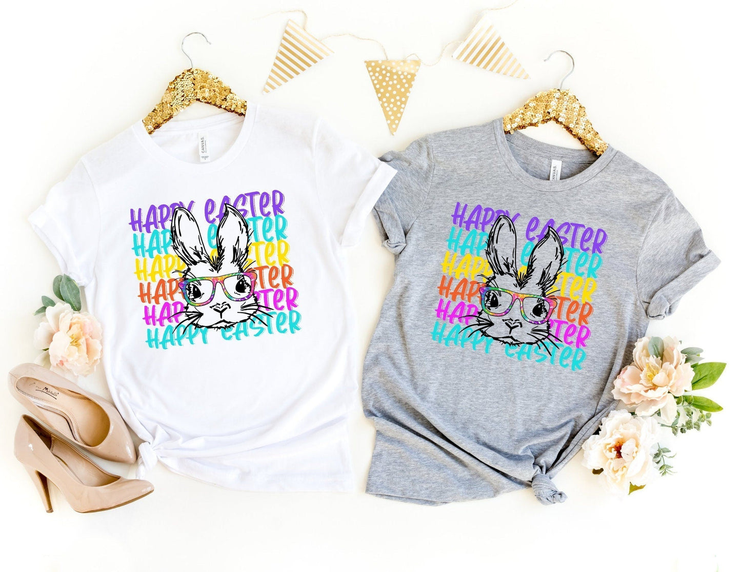Happy Easter with Bunny Shirt - Easter Bunny Shirt