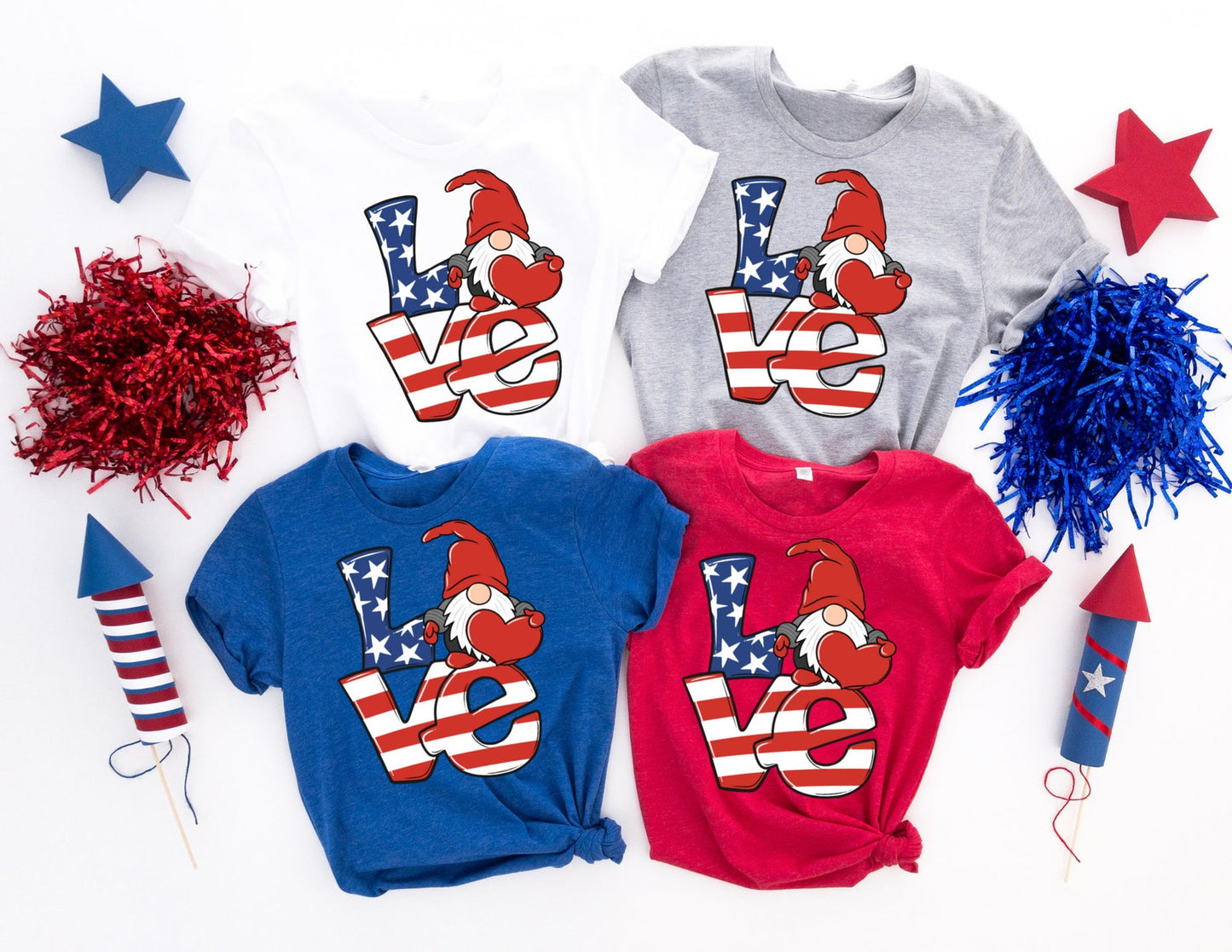 Love July 4th Gnome Shirt, Fourth of July Shirt