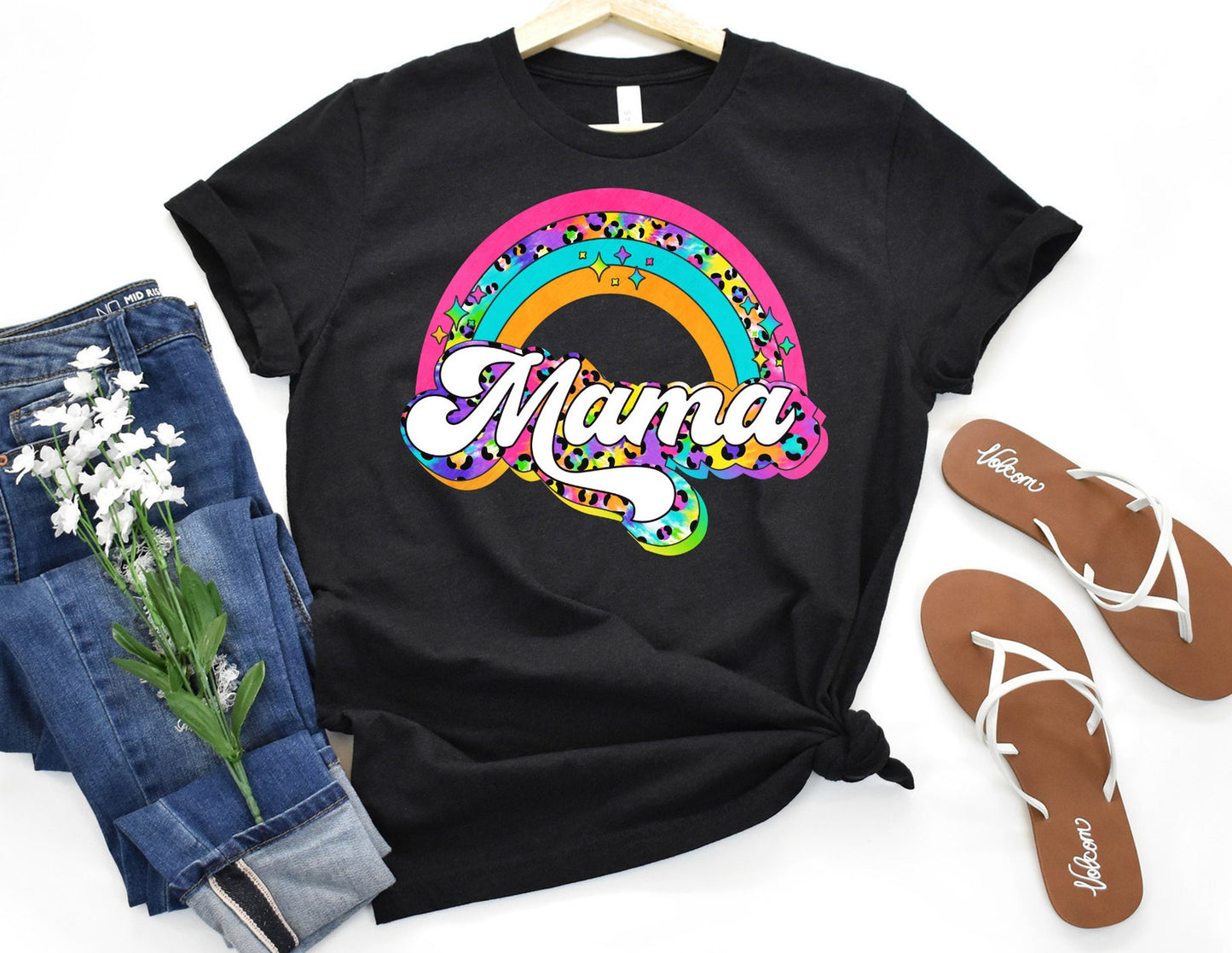 Mama Leopard Rainbow Shirt - Mom Shirt