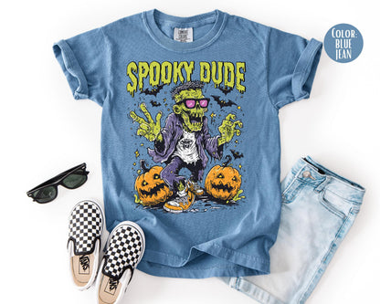 Comfort Colors Boys Halloween Shirt: Spooky Zombie Dude