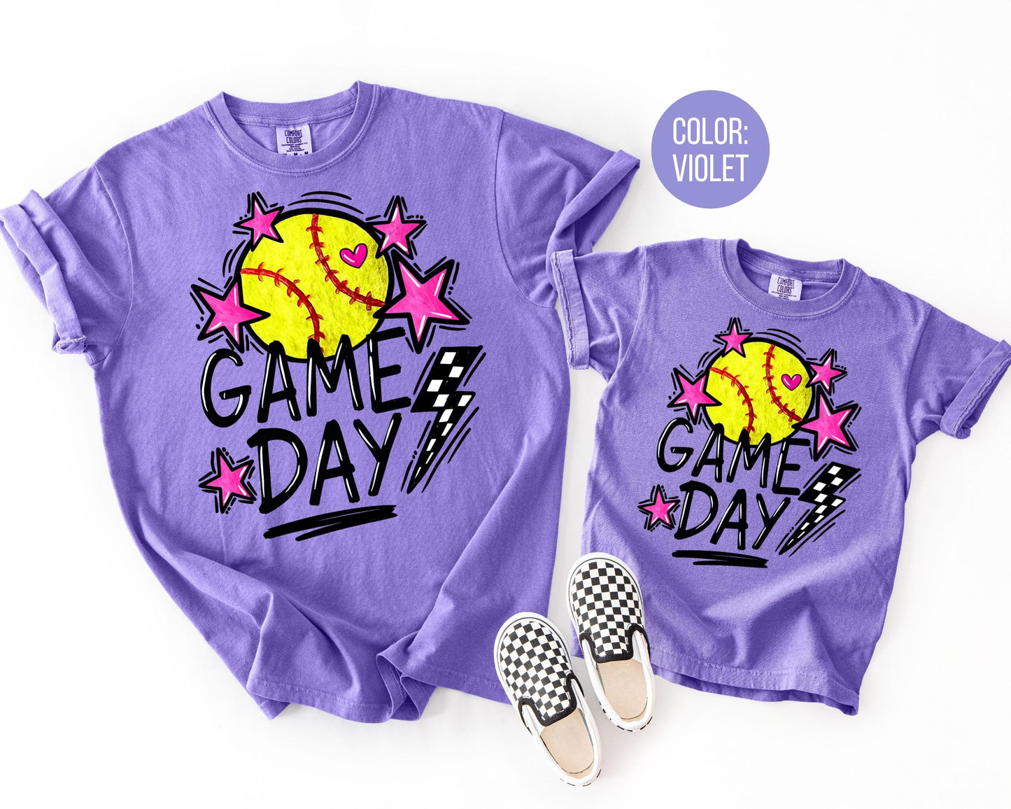 Comfort Colors Game Day Softball Shirt: Youth Softball Tee